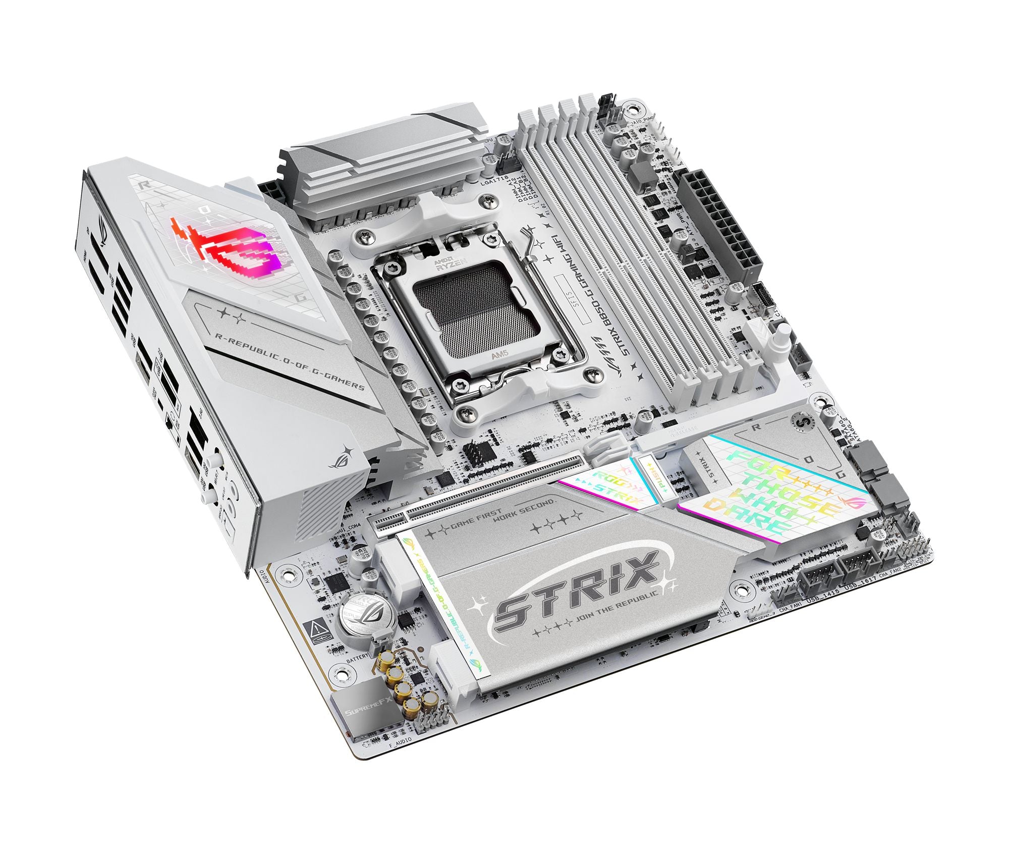 ASUS ROG Strix B850-G Gaming WiFi AMD mATX motherboard DDR5 PCIe 5.0 4xM.2 1xHDMI 1xDisplayPort 2xSATA