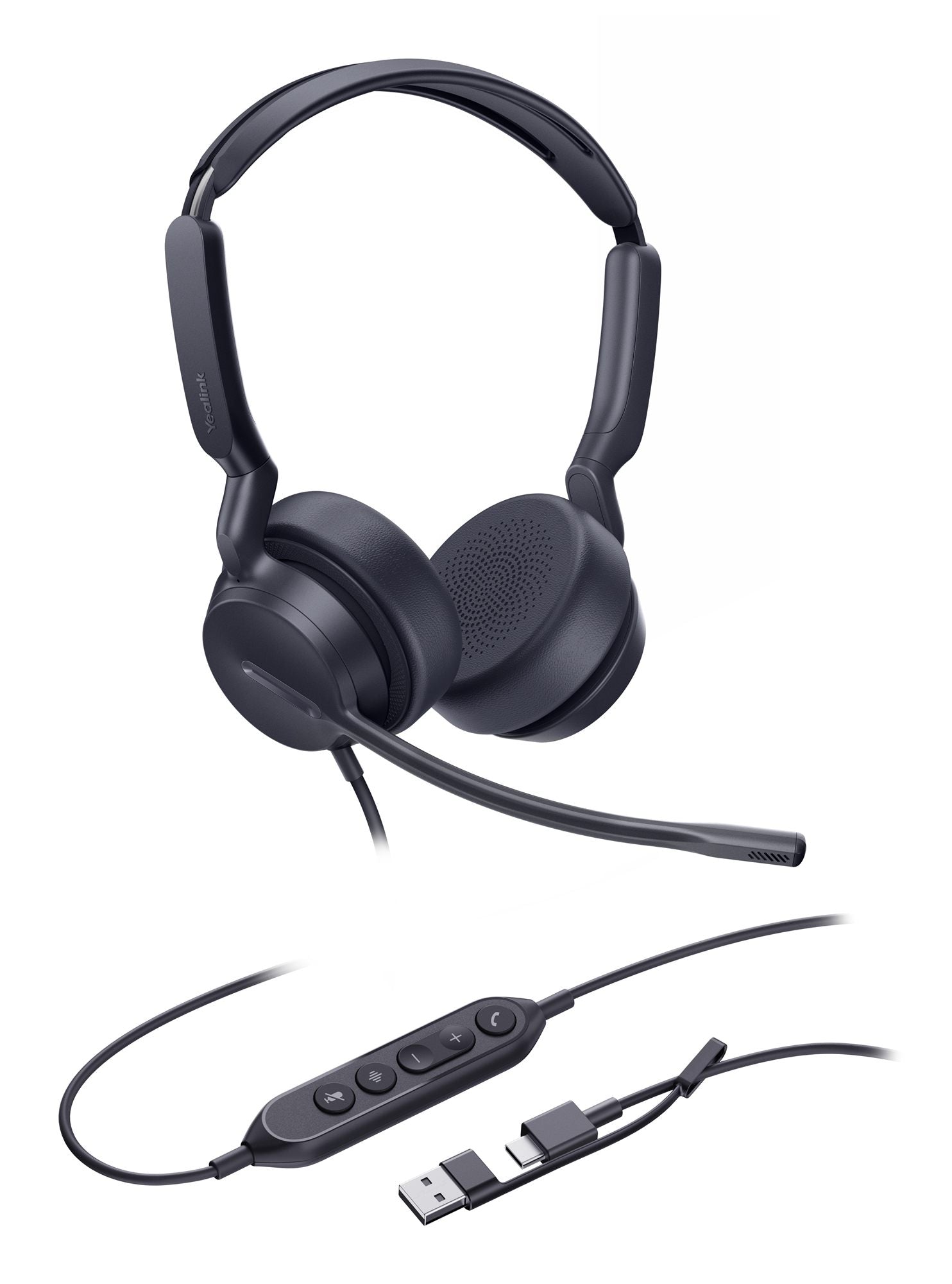 Yealink UH42 Dual UC USB-C/A Avec fil Arceau Appels/Musique USB Type-C / USB Type-A Noir