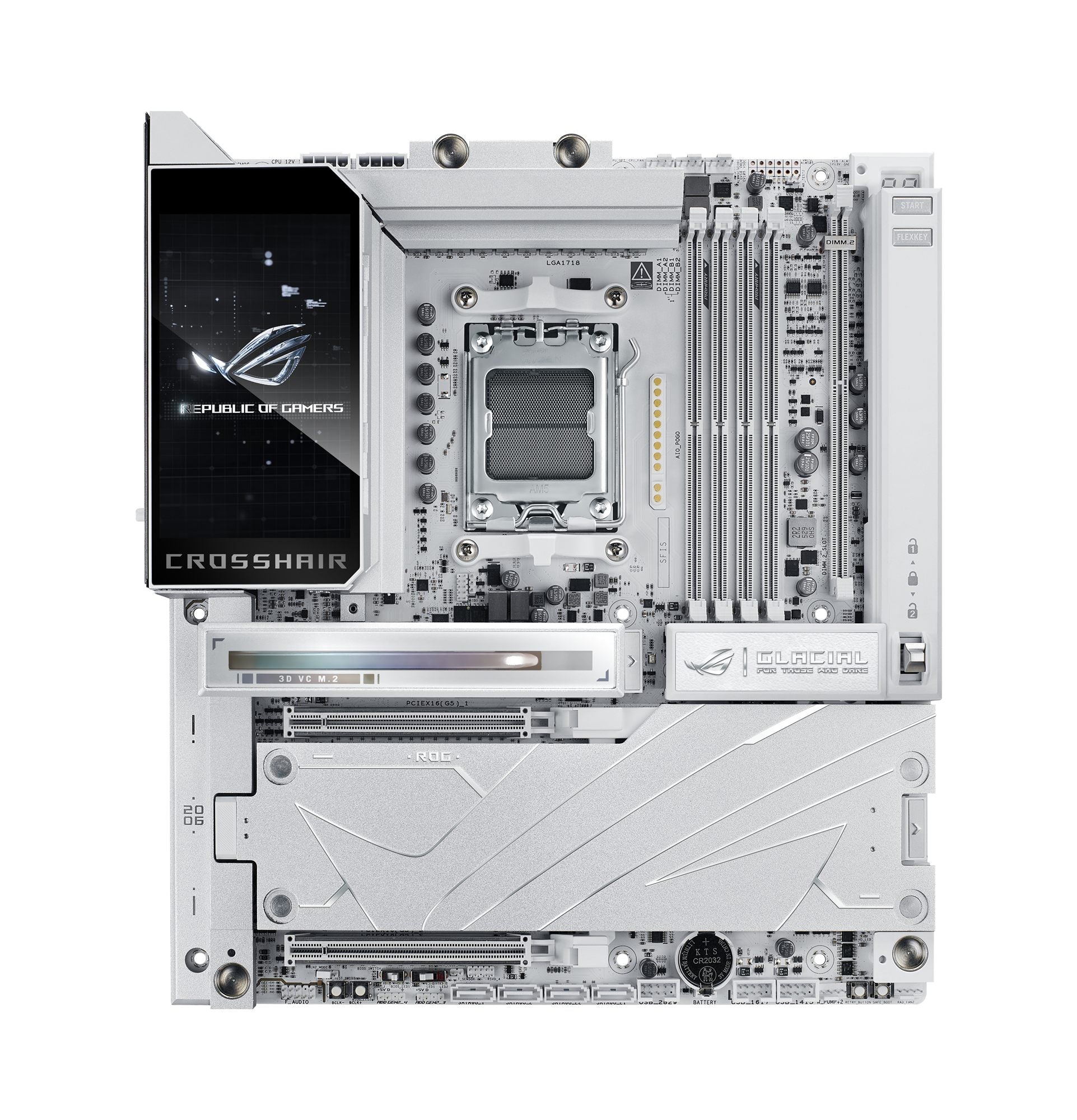 ASUS ROG CROSSHAIR X870E GLACIAL AM5 DDR5 ATX motherboard 2xPCIe 5.0 7xM.2