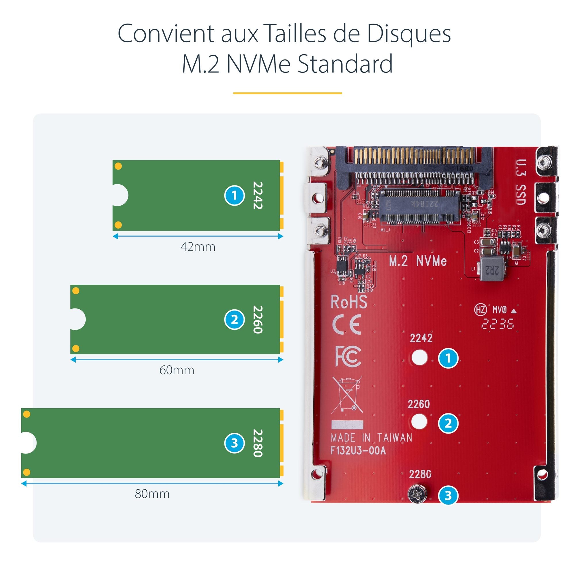 M.2 to U.3 Adapter For M.2 NVMe SSDs
