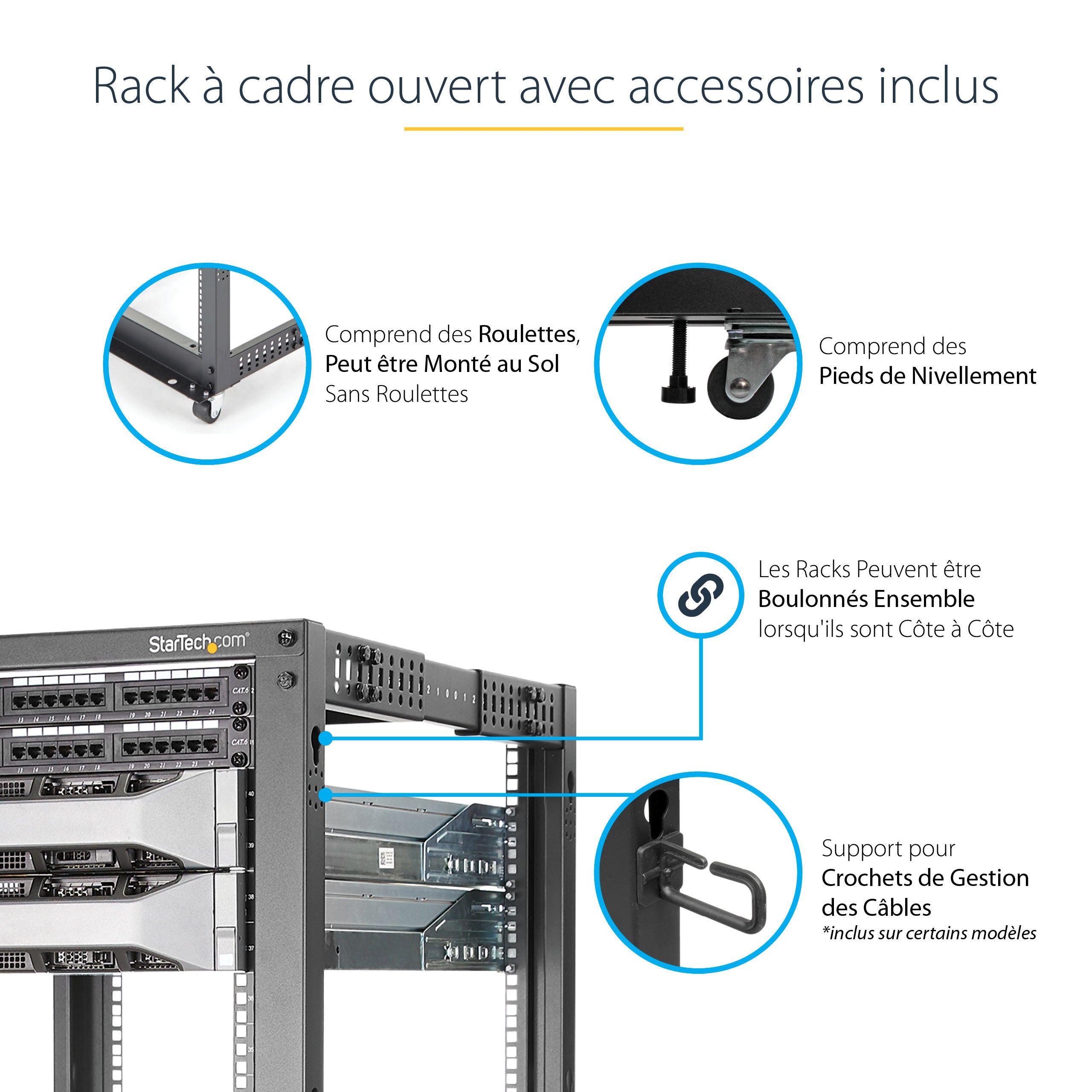 12U Adjustable Depth 4 Post Server Rack