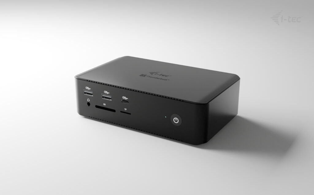 I-TEC Thunderbolt 5 Quattro Display DS 2xTB5 2xHDMI 1x2.5GLAN 1xAudio/Mic 1xUSB-C Gen2 4xUSB-A Gen2 SD+TF Cardreader PD 140W KL