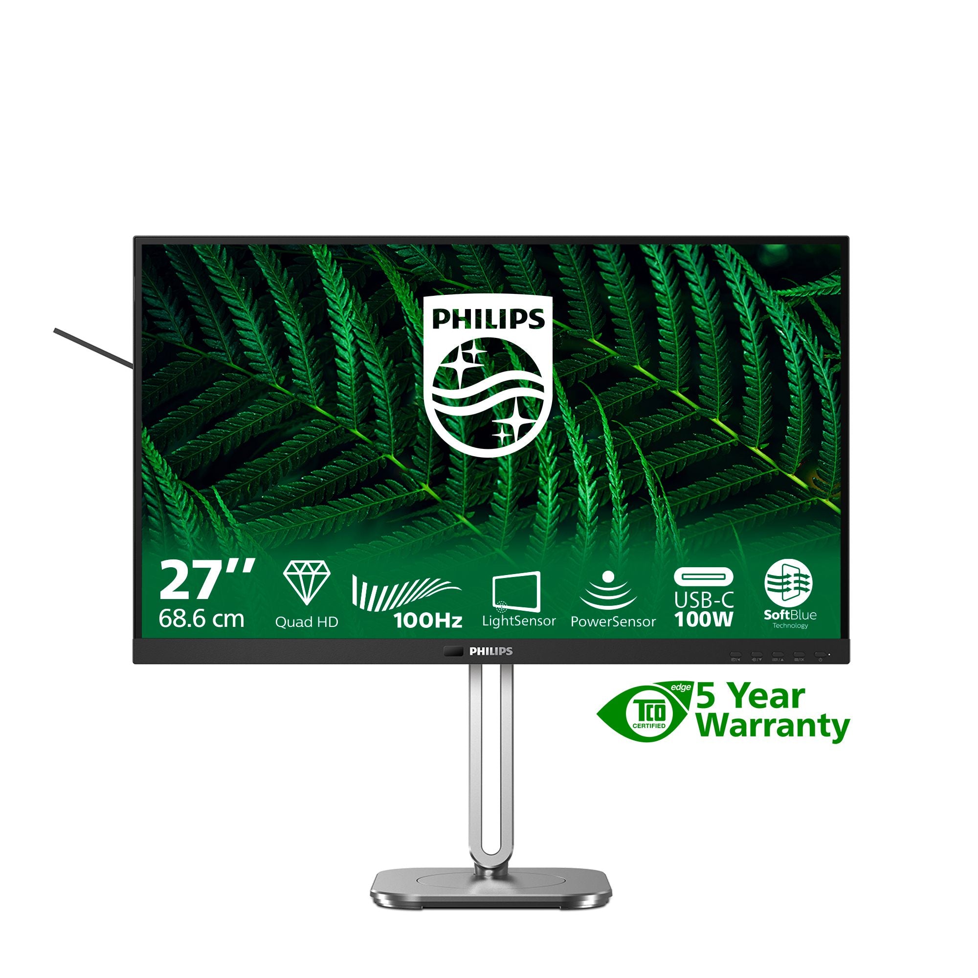 PHILIPS 27B2G5601/00 Monitor 27p 2560x1440 100Hz 2xHDMI DP USB dark gray