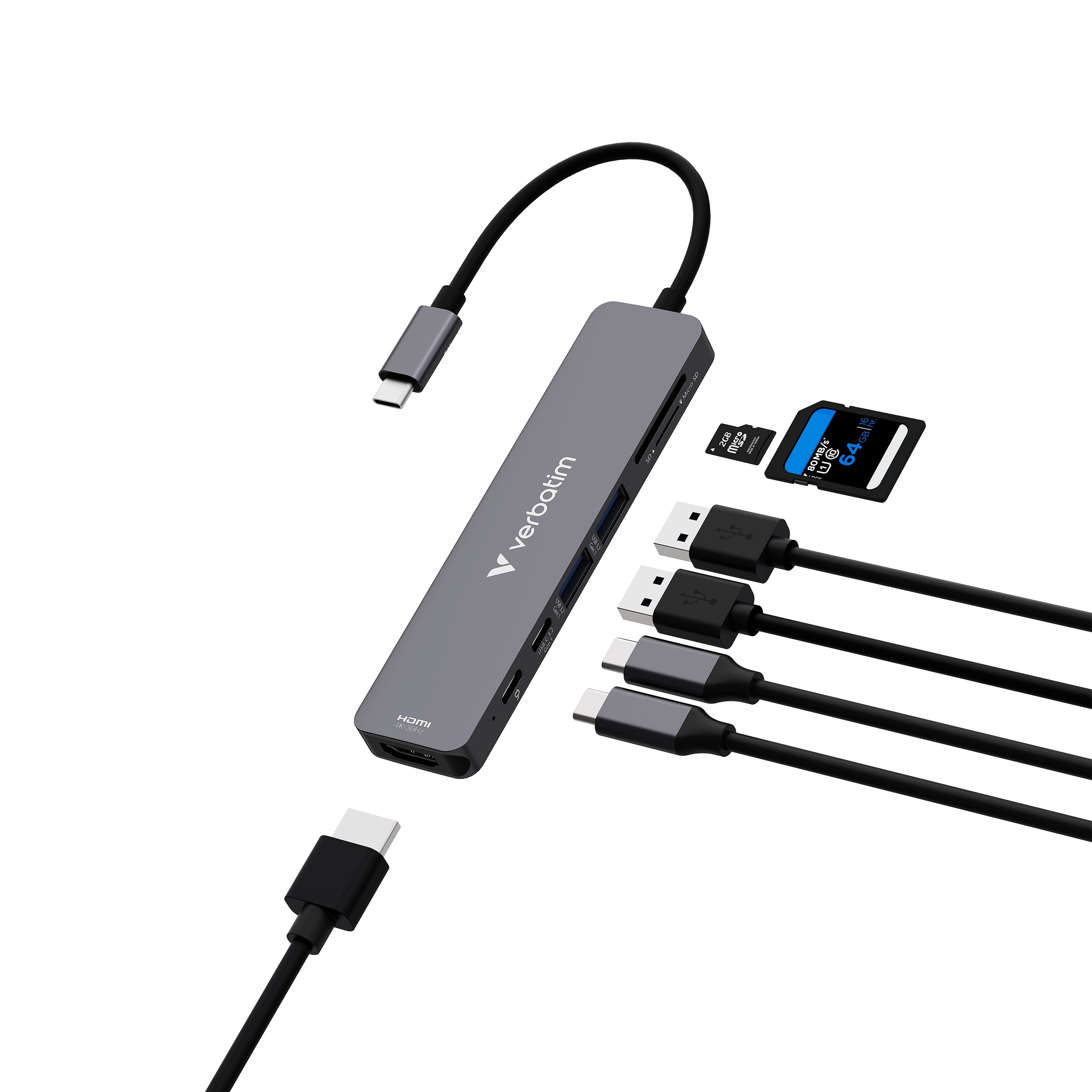 VERBATIM USB-C ESSENTIALS  MULTIPORT HUB 7 PORT WCF (P)