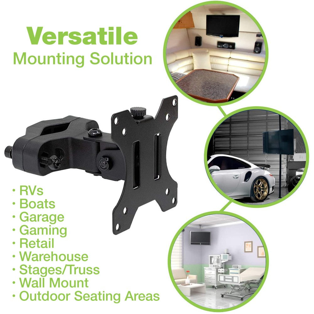 "Support de montage sur poteau TV Techly ICA-LCD 100BK 13-30"" pour installation de moniteur rotatif sur tuyau"