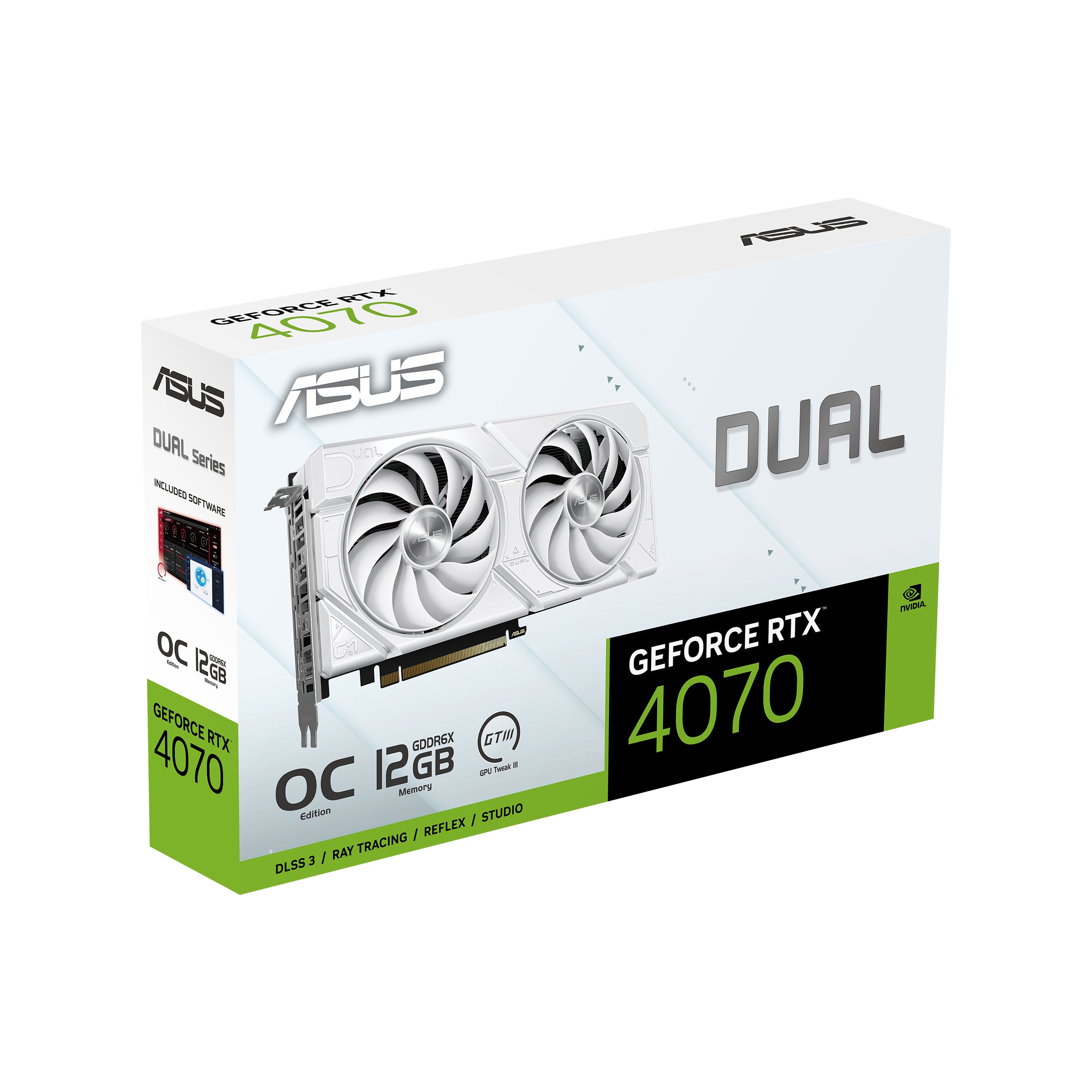 ASUS DUAL RTX 4070 OC 12G EVO 12Go GDDR6X 1xHDMI 2.1a 3xDP 1.4a