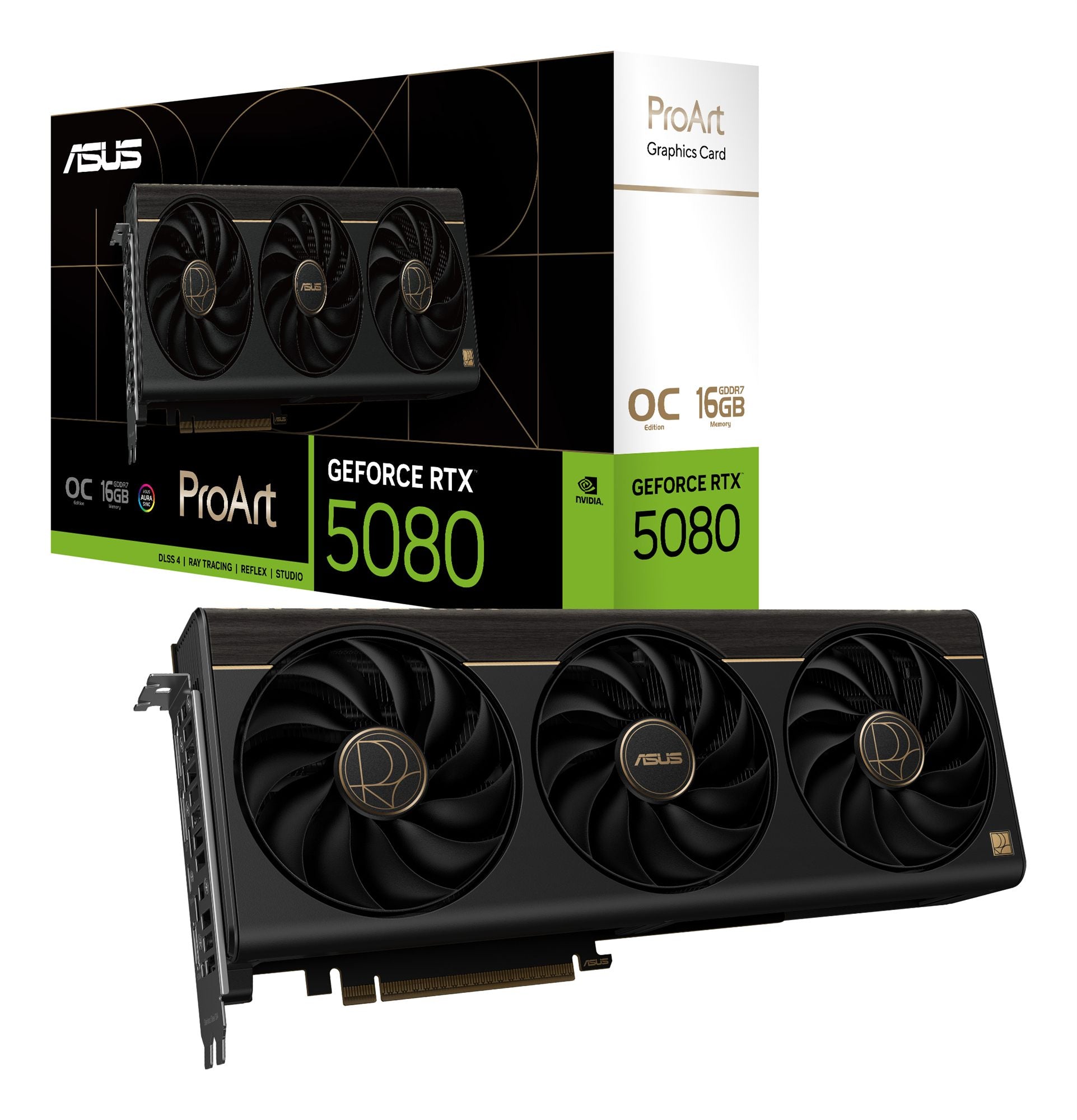ASUS ProArt GeForce RTX 5080 16Go GDDR7 OC Edition Graphics card 3xHDMI 2.1 2xDisplayPort 2.1a