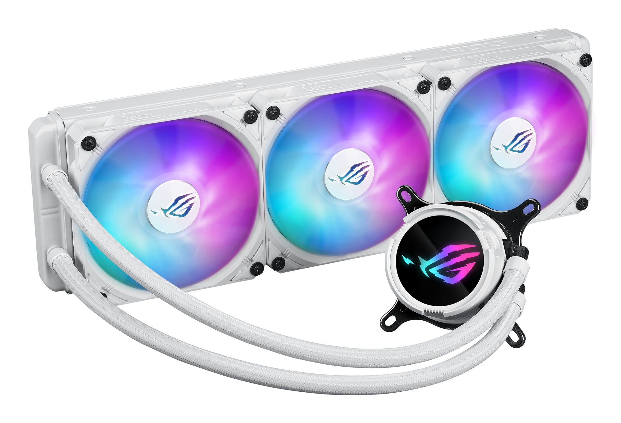 ASUS ROG Strix LC III 360 ARGB WHT all-in-one CPU liquid cooler with 360 rotatable water block Premium ROG ARGB fans