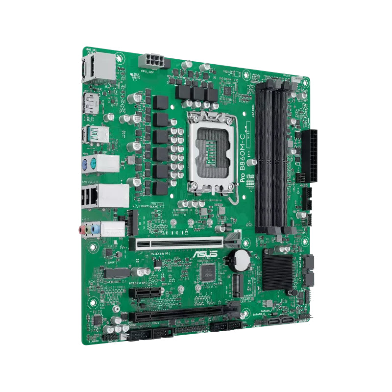 ASUS B860 LGA 1851 mATX motherboard PCIe 5.0 DDR5 two M.2 slots dual DisplayPort HDMI