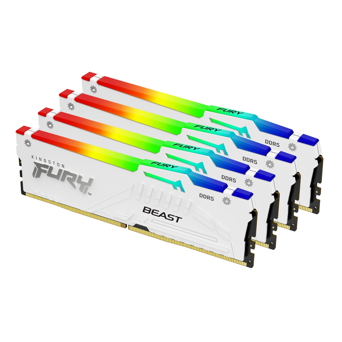 KINGSTON FURY Beast 128Go 5200MT/s DDR5 CL40 DIMM Kit of 4 White RGB XMP