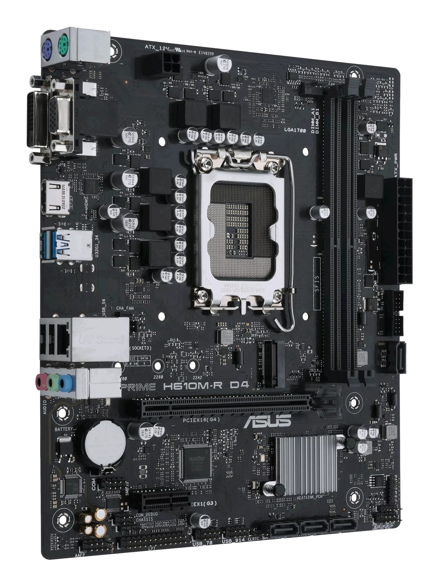 ASUS PRIME H610M-R D4 Intel H610 LGA 1700 2DDR4 1xPCIe 4.0/3.0 x16 1xM.2 4xSATA 6Gb/s 4xUSB 3.2 microATX MB