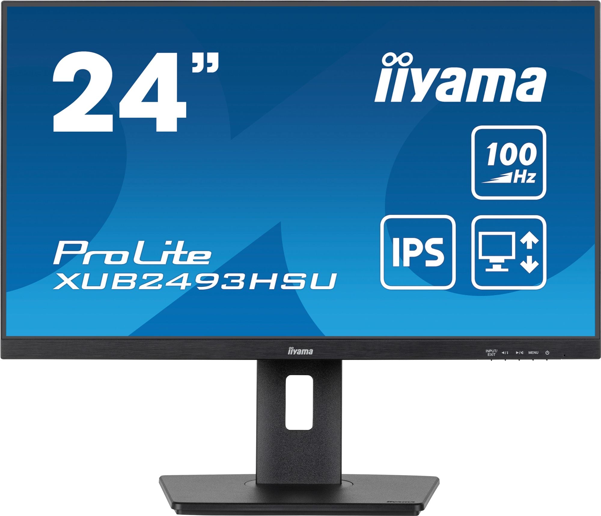 IIYAMA XUB2493HSU-B7 24inch IPS FHD 100Hz 300cd/m2 1ms Speakers HDMI DP 2xUSB 2.0 Speakers 15cm Height Adj. Stand