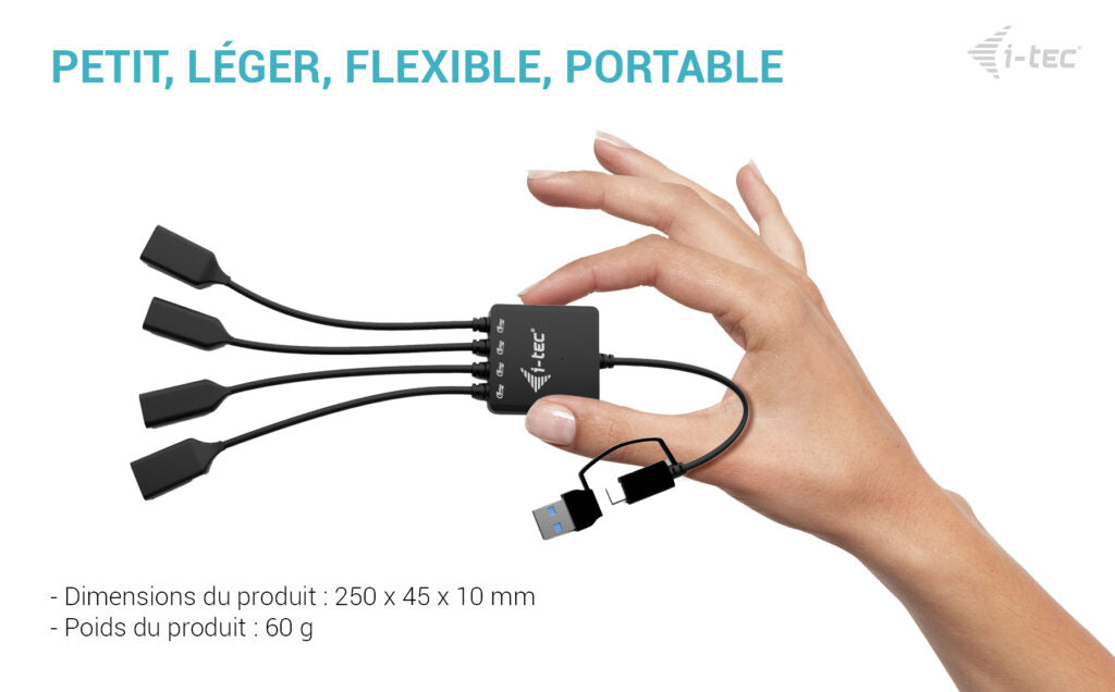 I-TEC USB-C/USB-A Cable HUB 4 port 2x USB-C 3.2 Gen 1 2x USB-A 3.2 Gen 1