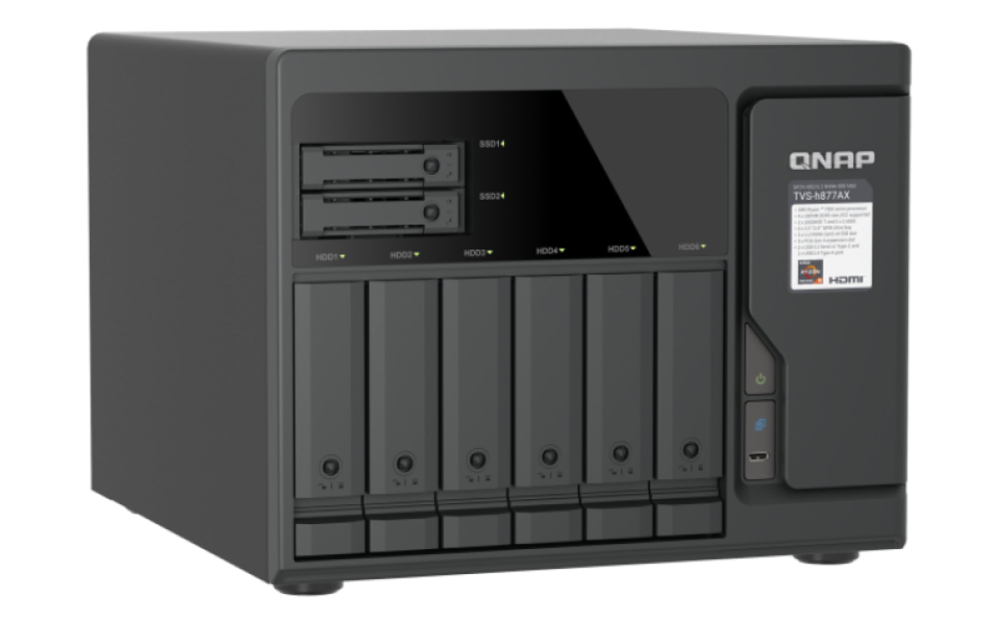 8-Bay QuTS hero NAS 6 x 3.5" SATA+2