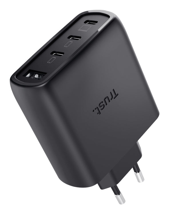 TRUST Chargeur MAXO USB 65 watts GAN 4 ports 3 USB-C + 1 USB-A + câble noir