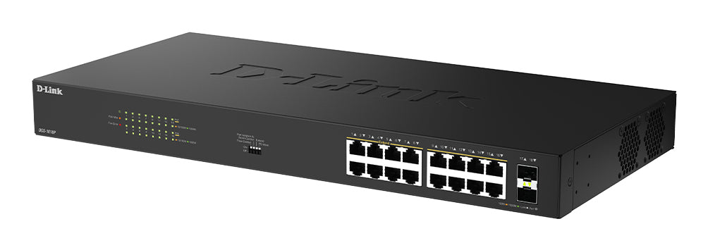 D-LINK 16 Ports GE PoE 30W + 2 Ports SFP Unmanaged Switch 240W