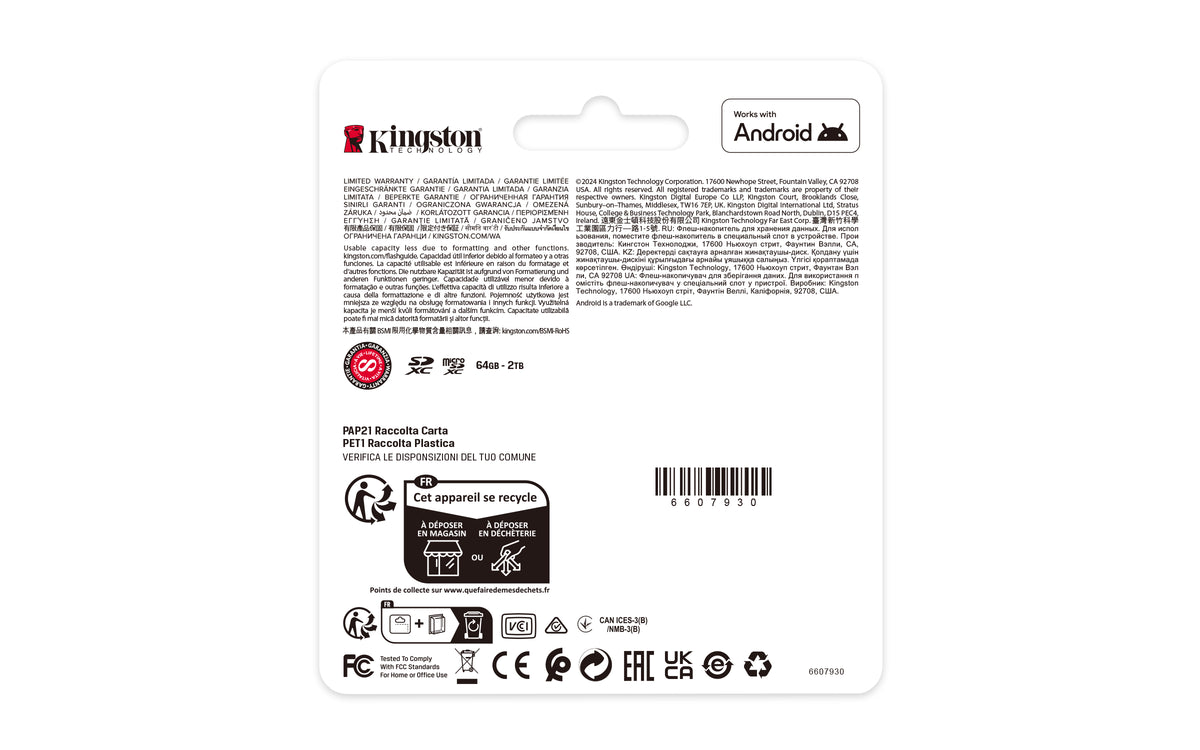 KINGSTON Canvas Select Plus Carte mémoire SDXC 256Go Gen3 150MB/s C10 UHS-I U3 V30