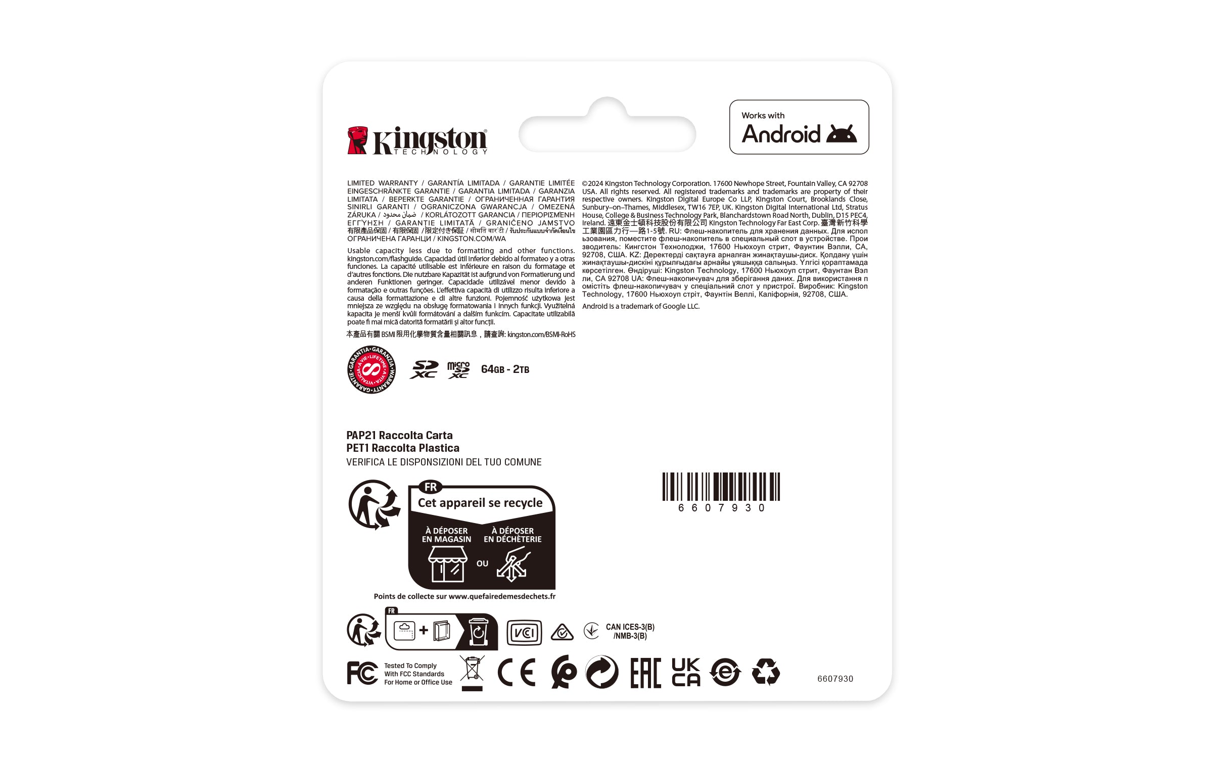 KINGSTON Canvas Select Plus Carte mémoire SDXC 512Go Gen3 150MB/s C10 UHS-I U3 V30