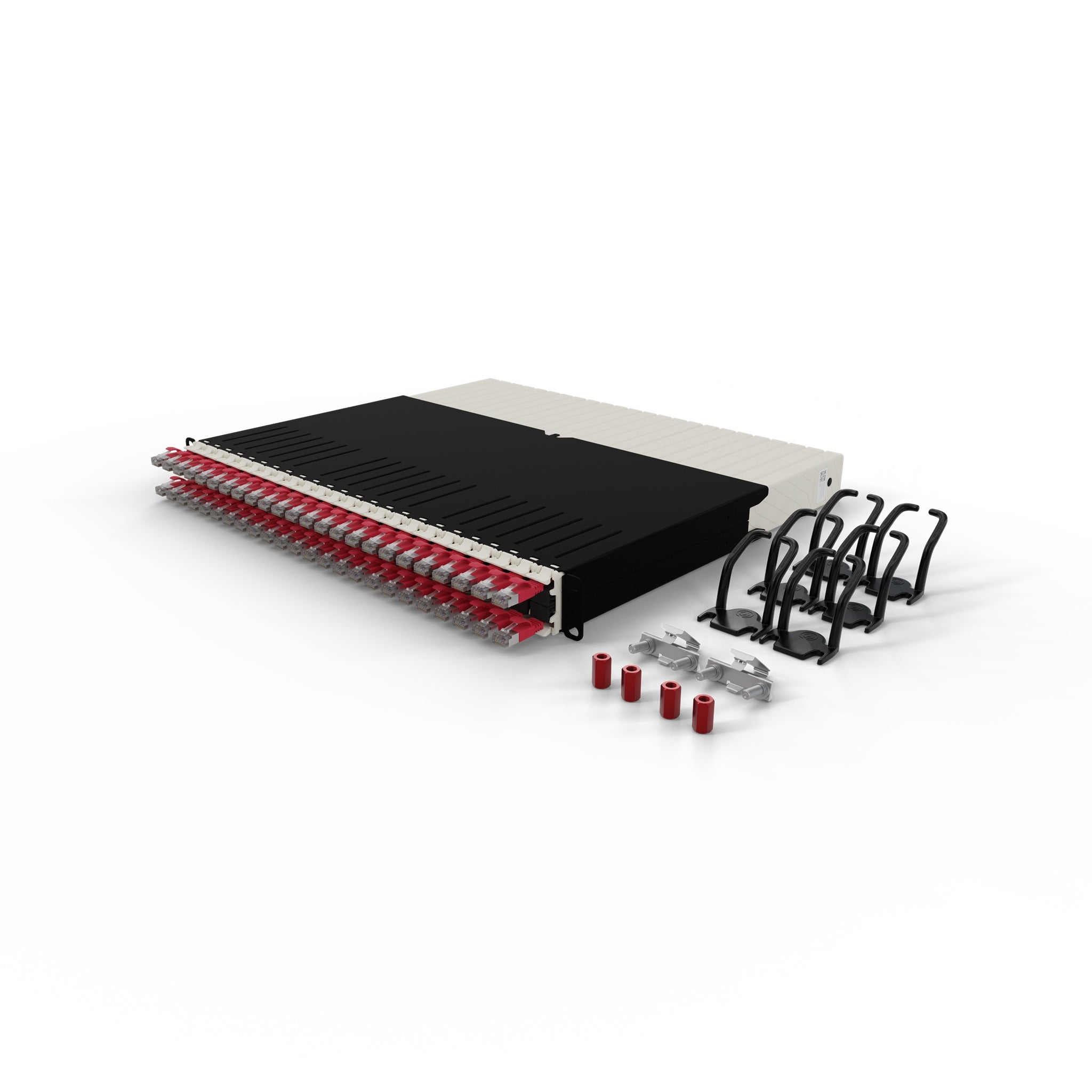PATCHBOX ONE 24x CAT6A STP ROUGE 0,8 m 8U