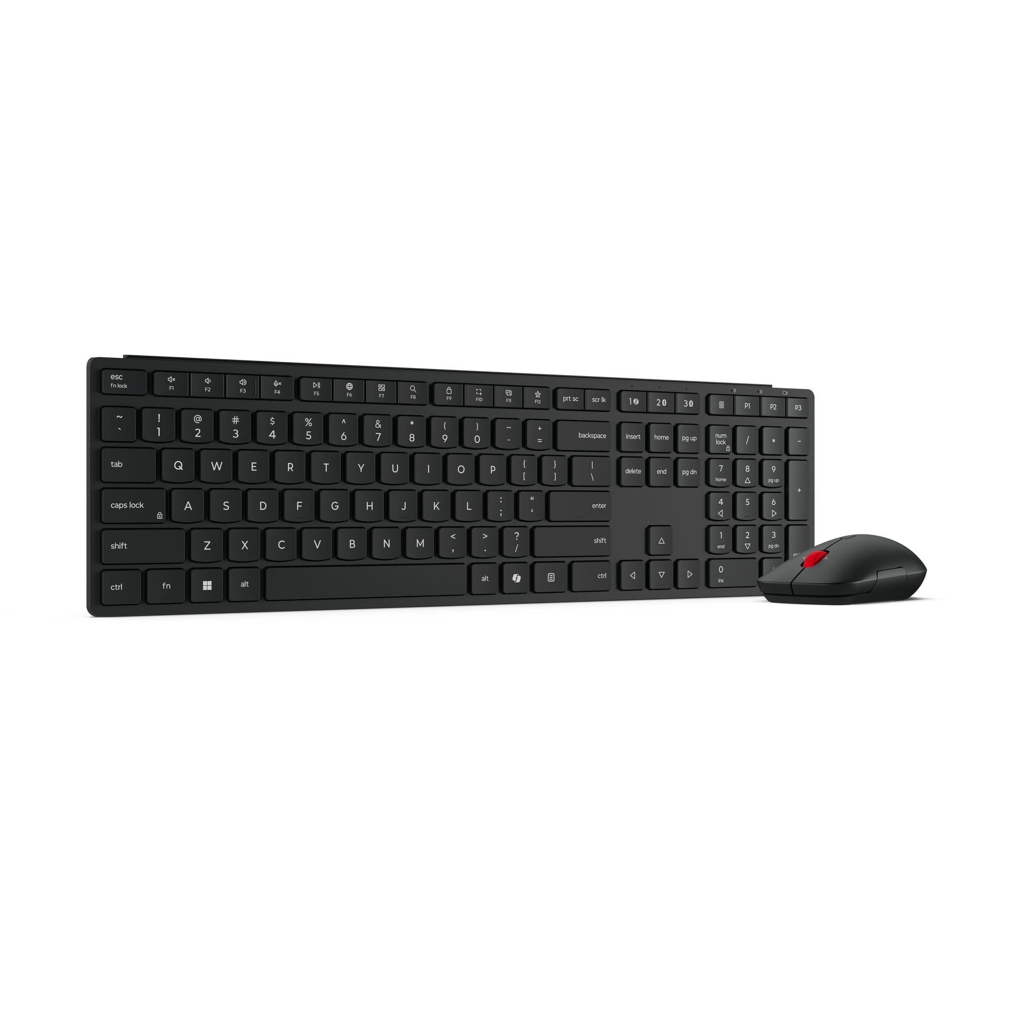 LENOVO Pro Combo 6000 Keyboard and mouse set wireless 2.4 GHz Bluetooth 5.3 AZERTY French eclipse black brown box (FR)