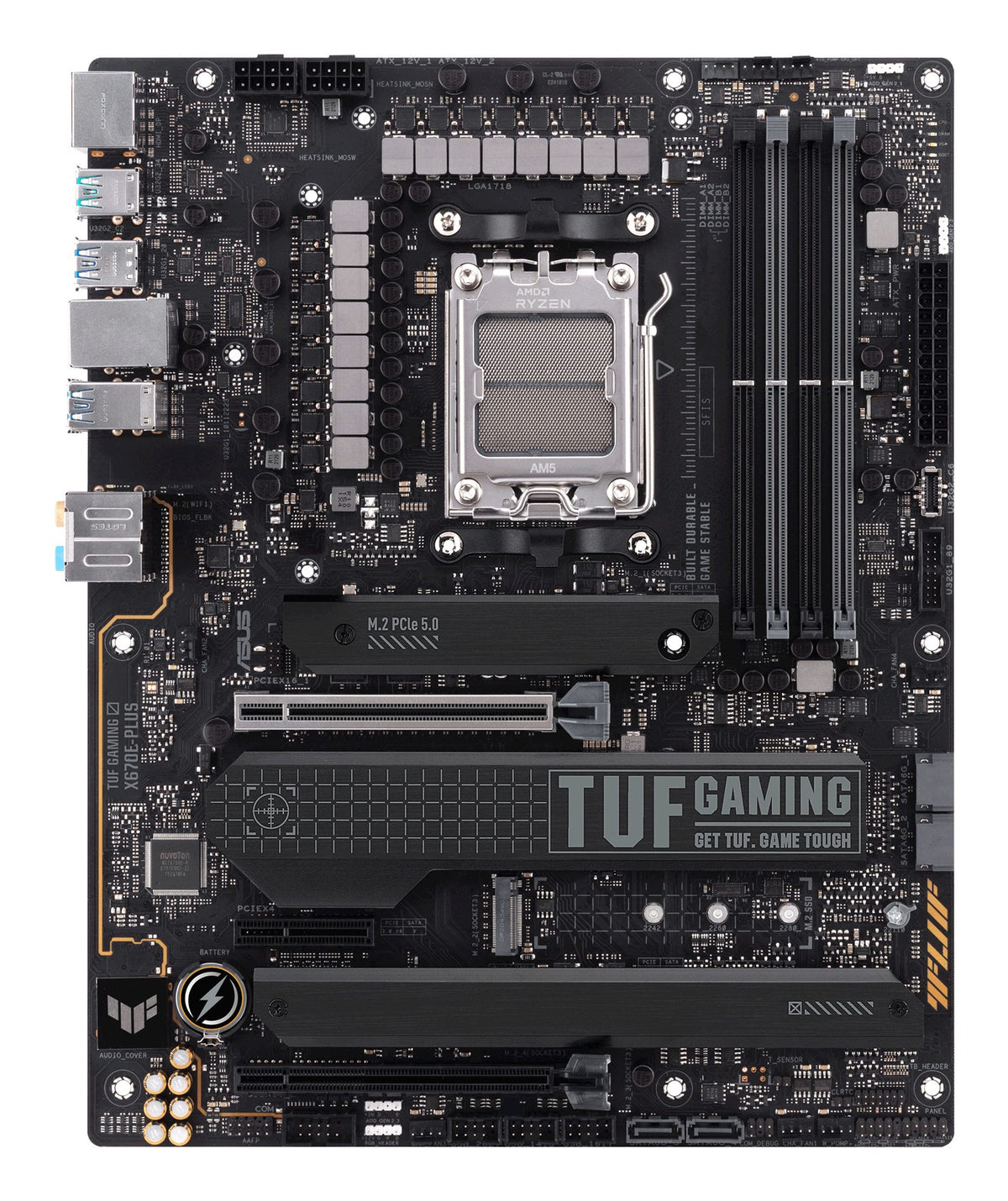 ASUS TUF GAMING X670E-PLUS AM5 Socket 4DDR5 PCIe 5.0 x16 HDMI 2.1 DP 1.4 4xSATA 6Gb/s ATX