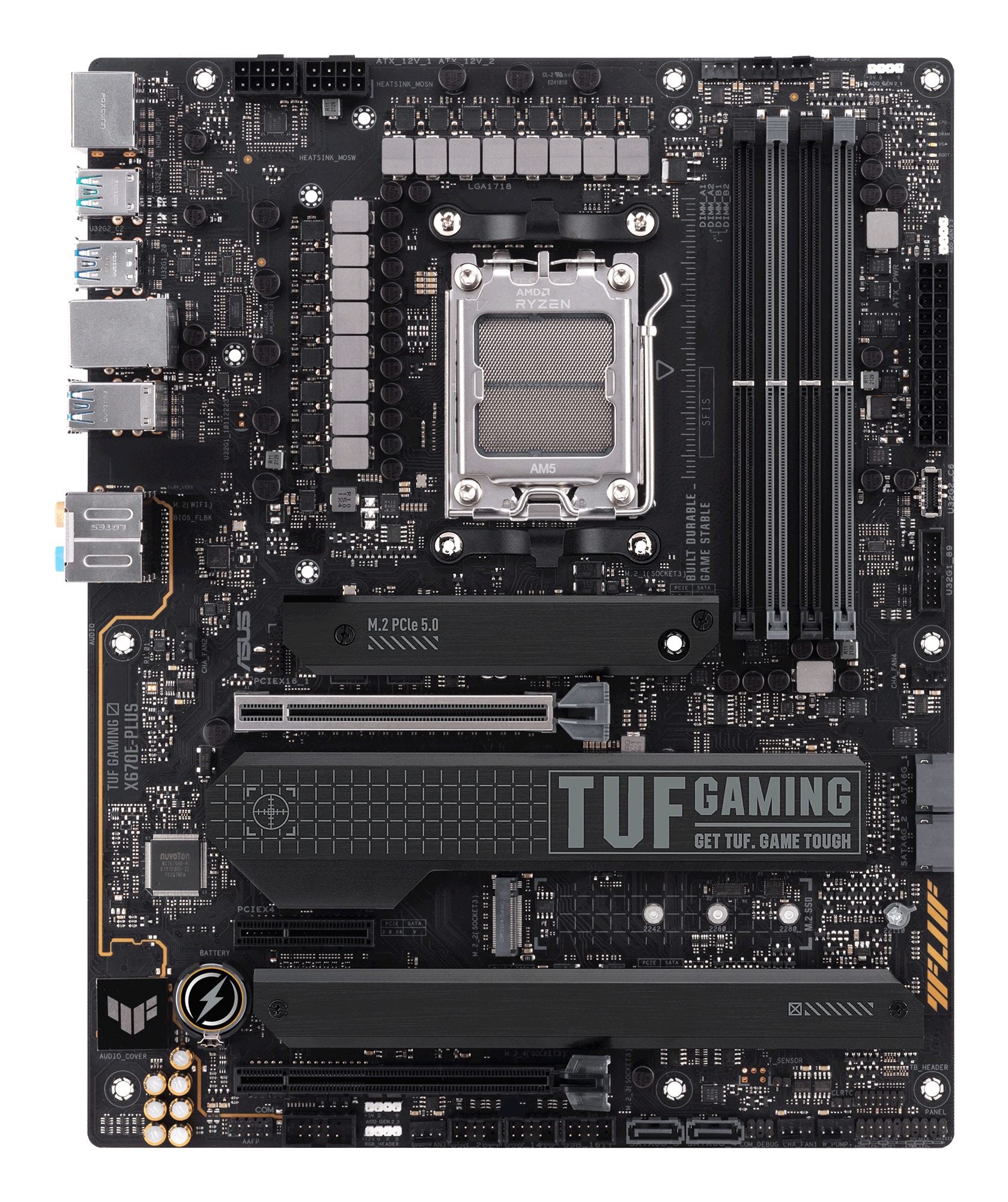 ASUS TUF GAMING X670E-PLUS AM5 Socket 4DDR5 PCIe 5.0 x16 HDMI 2.1 DP 1.4 4xSATA 6Gb/s ATX