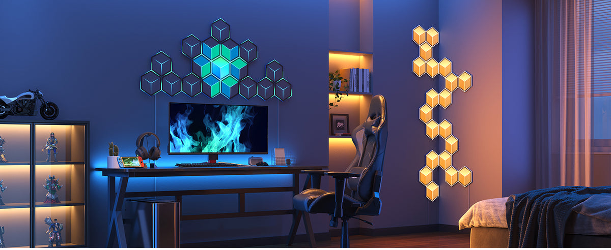 Govee H606A Glide Hexagon Light Panels Ultra 7-pack | Éclairage LED | RGBIC, 2.4GHz Wi-Fi, Bluetooth