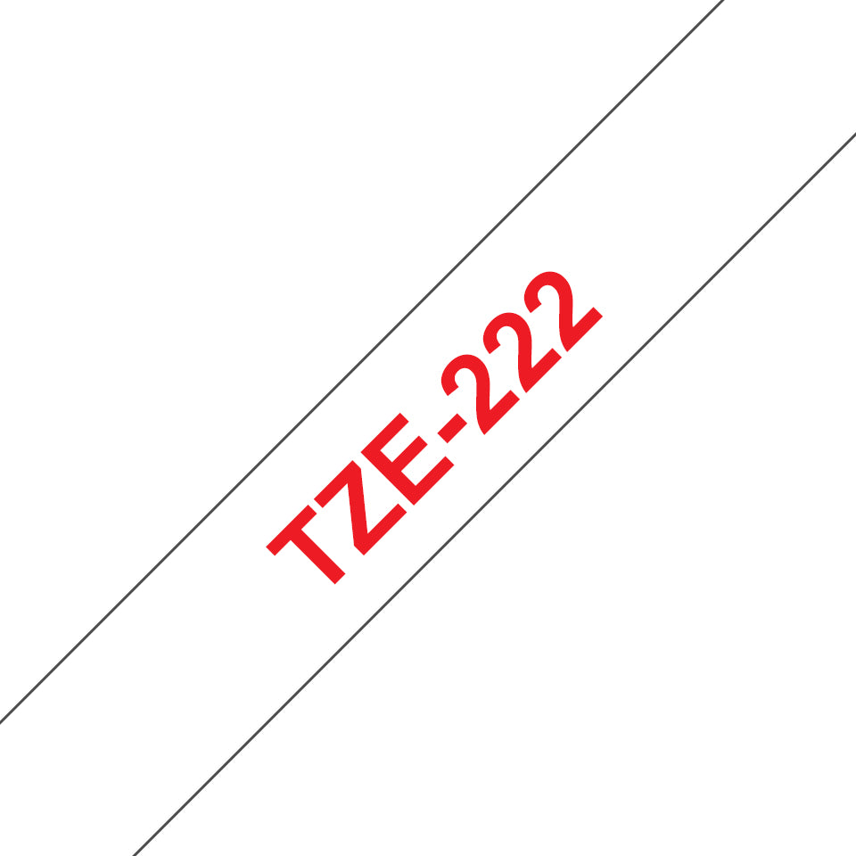 BROTHER P-TOUCH TZE-222 rouge sur blanc 9mm