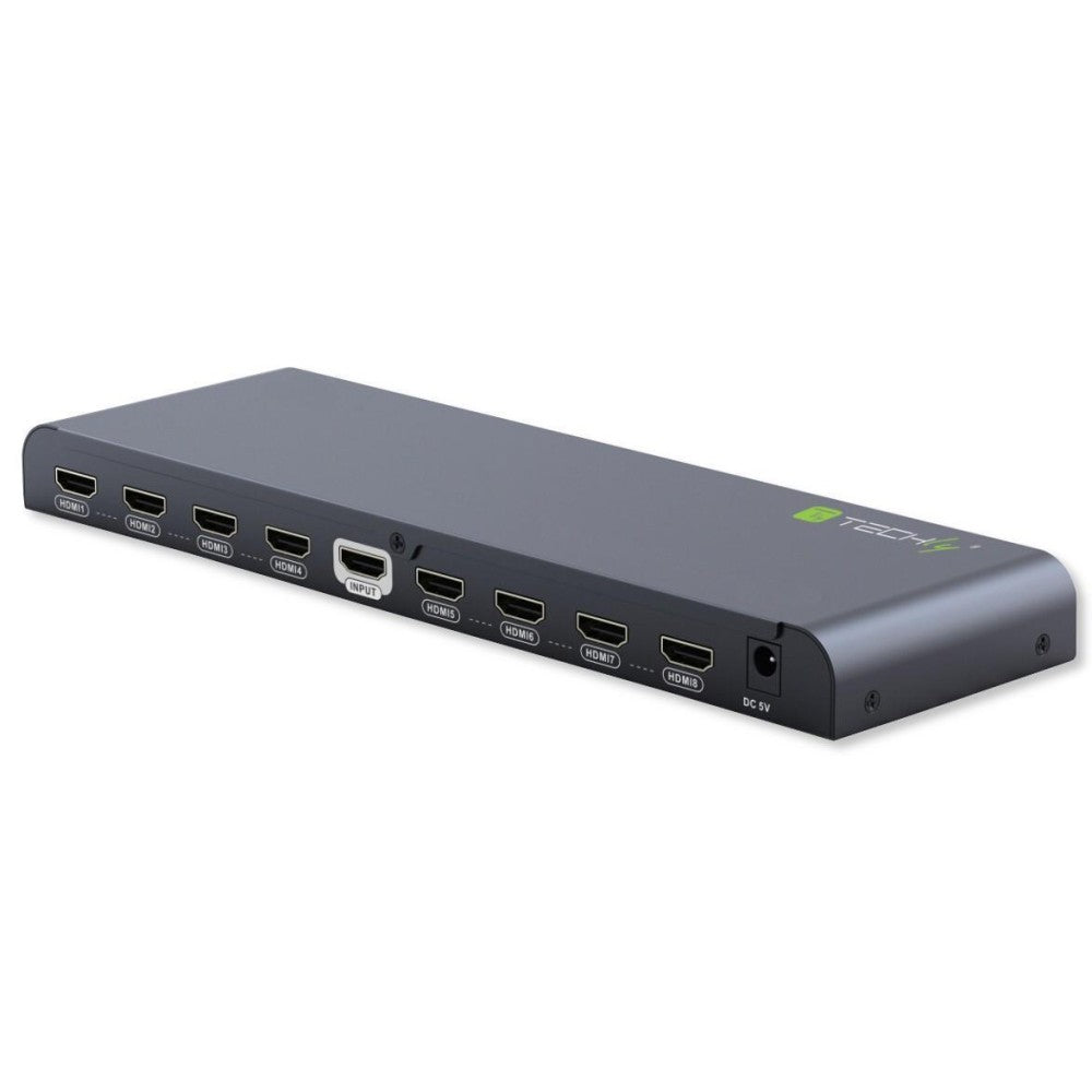 Techly IDATA HDMI2-4K8 Répartiteur HDMI 2.0 4K@60Hz 1x8 Actif
