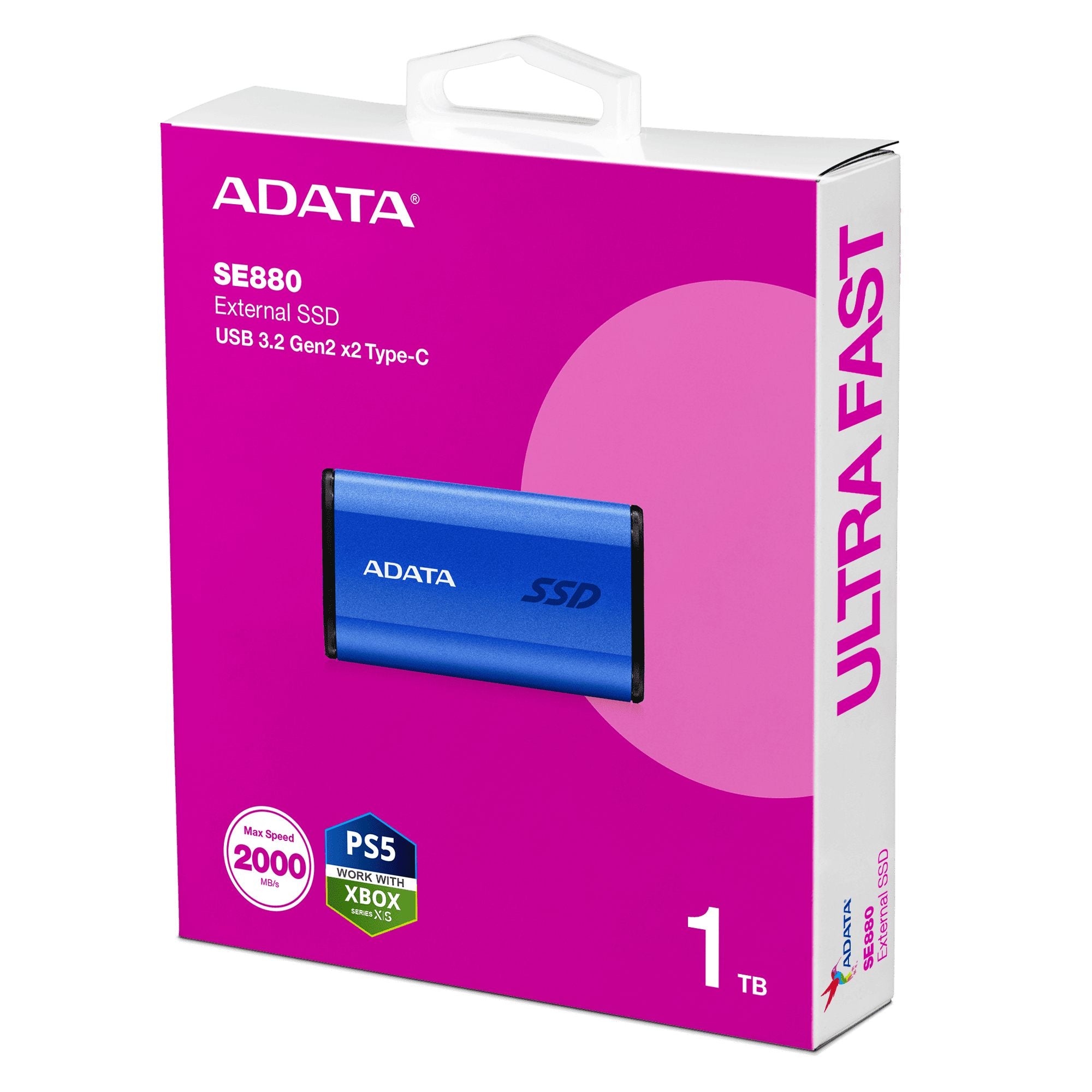 ADATA SE880 1 To USB Type-C 3.2 Gen 2 (3.1 Gen 2) Bleu