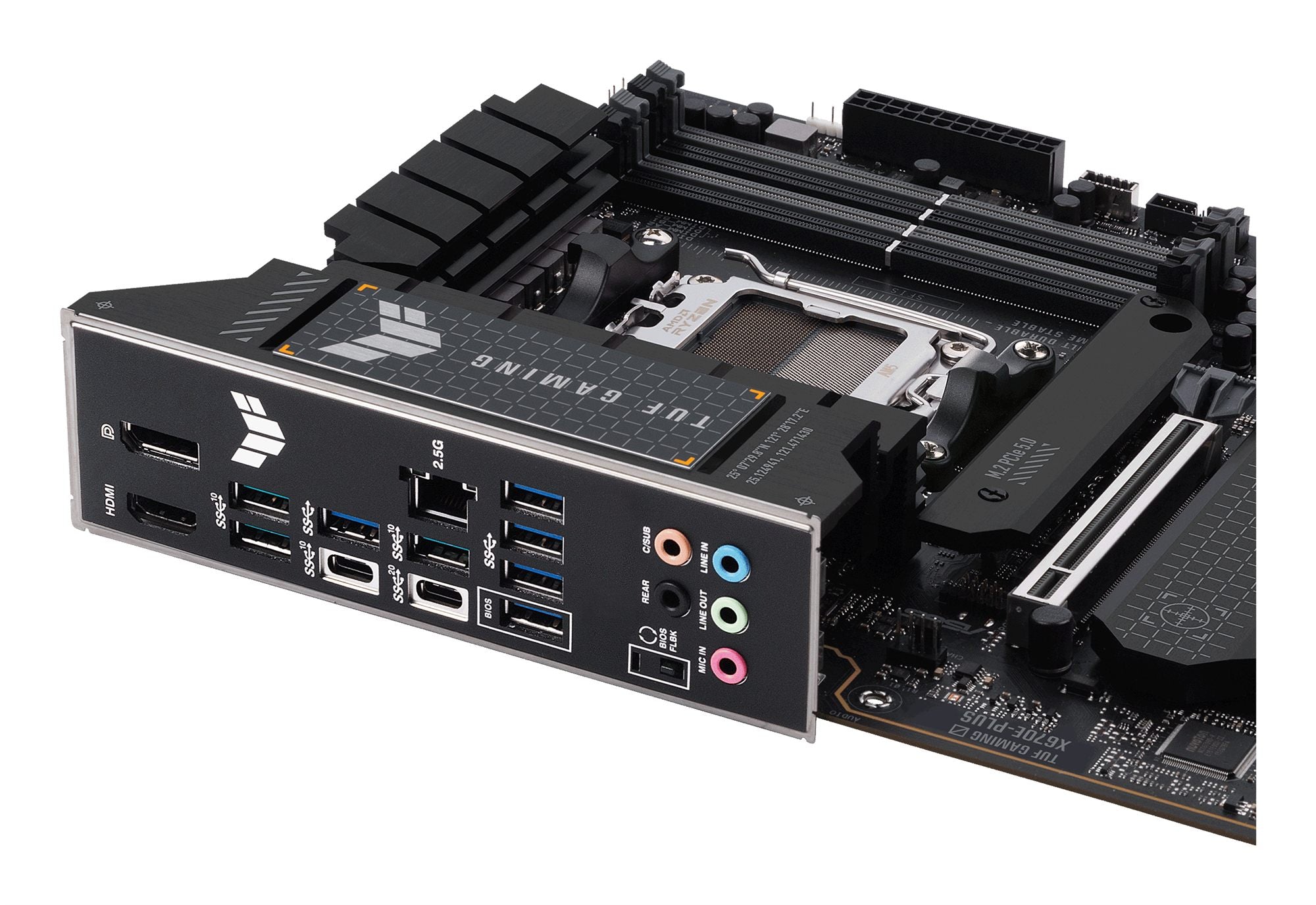 ASUS TUF GAMING X670E-PLUS AM5 Socket 4DDR5 PCIe 5.0 x16 HDMI 2.1 DP 1.4 4xSATA 6Gb/s ATX