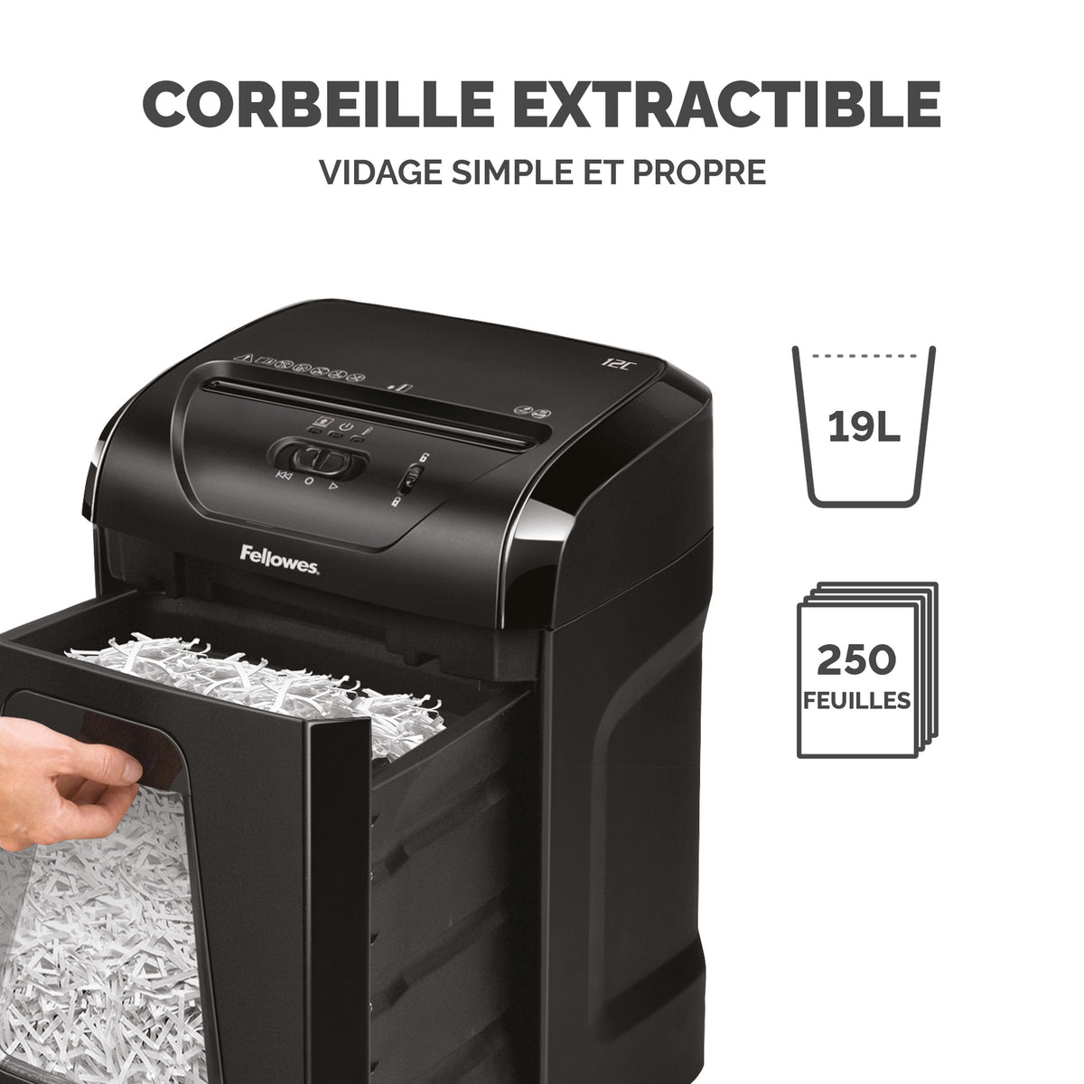 FELLOWES destructeur powershred 12c coupe croisée 230v eu