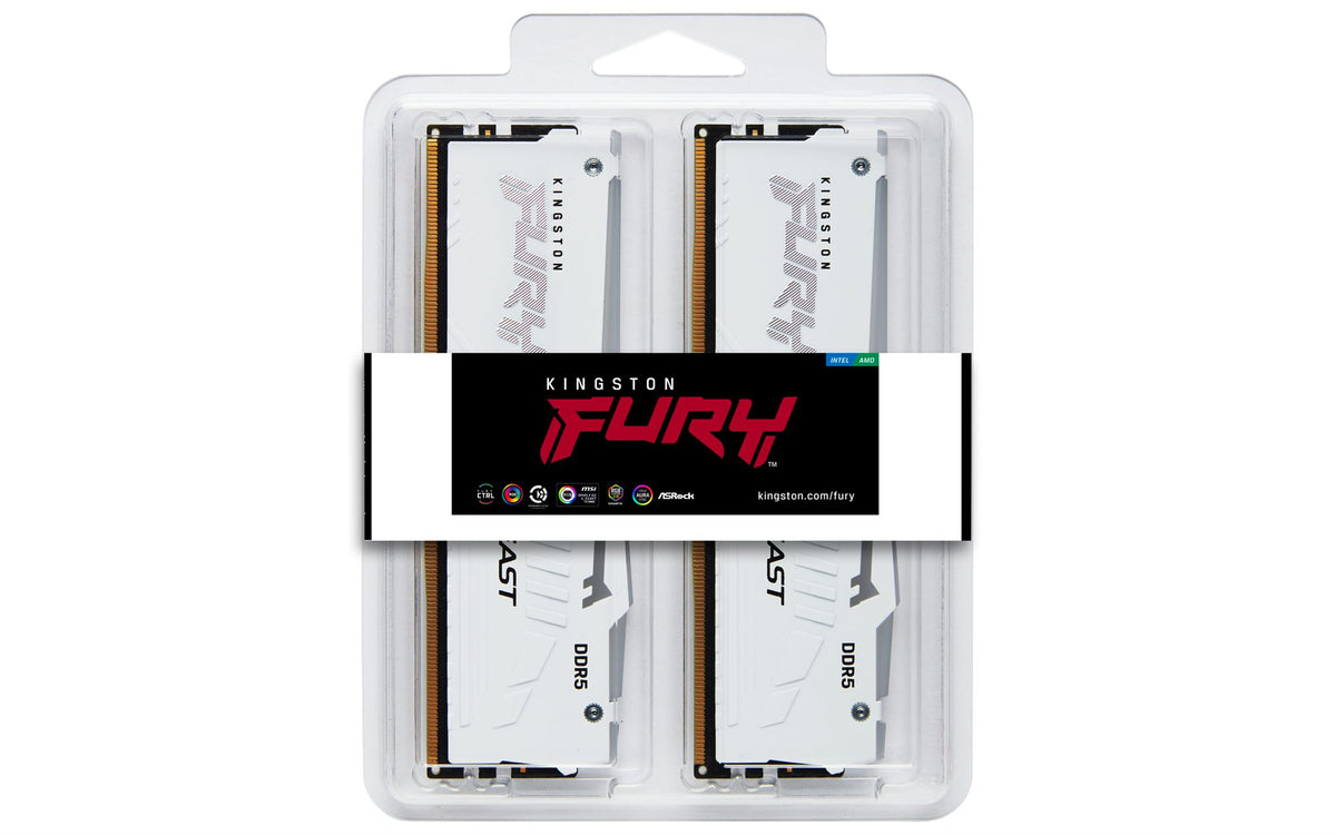 KINGSTON 32Go 6000MT/s DDR5 CL36 DIMM Kit of 2 FURY Beast White RGB EXPO