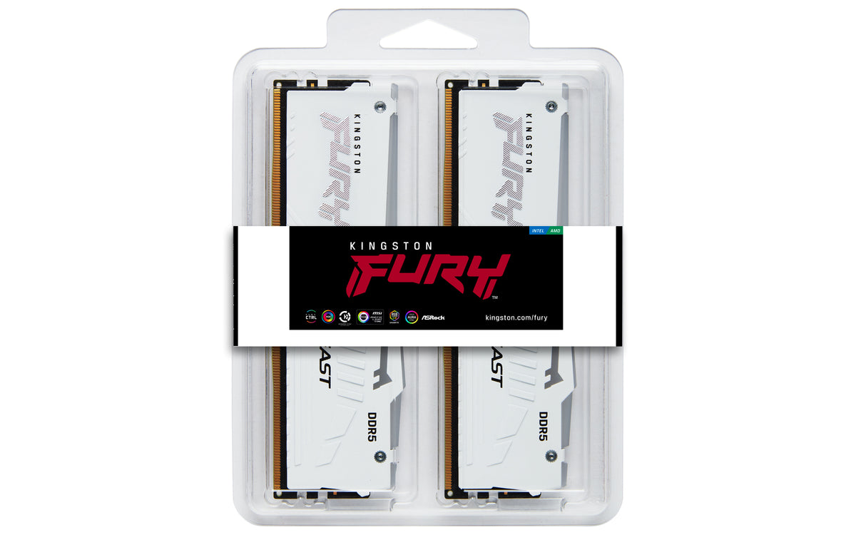 KINGSTON FURY Beast 64Go 5600MT/s DDR5 CL40 DIMM Kit of 4 White RGB XMP