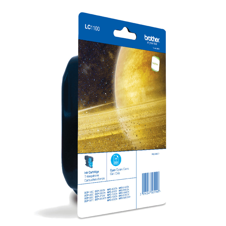 BROTHER LC-1100 cartouche d encre cyan capacité standard 7.5ml 325 pages 1-pack blister sans alarme