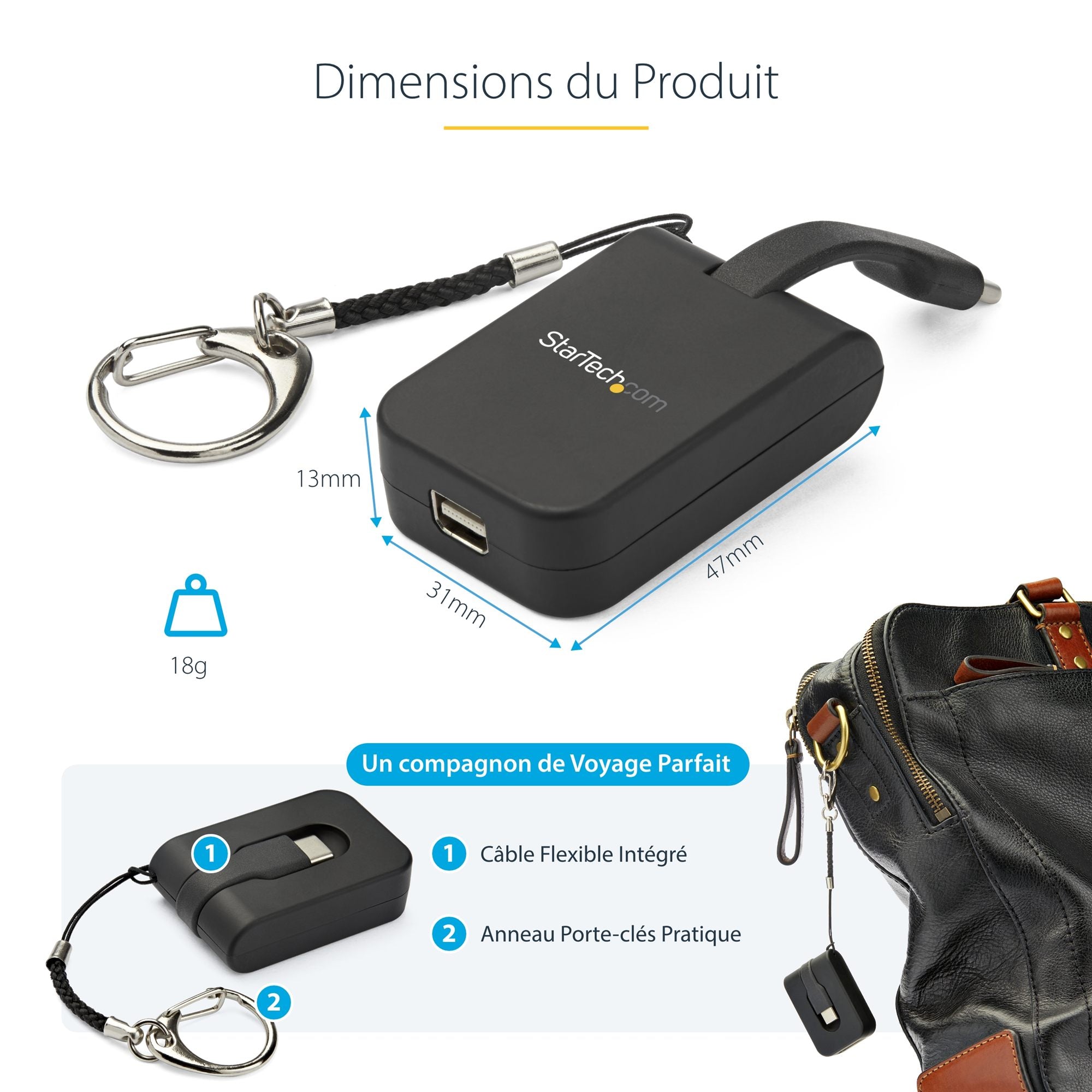 Keychain Adapter - USB C to mDP - 4K 60