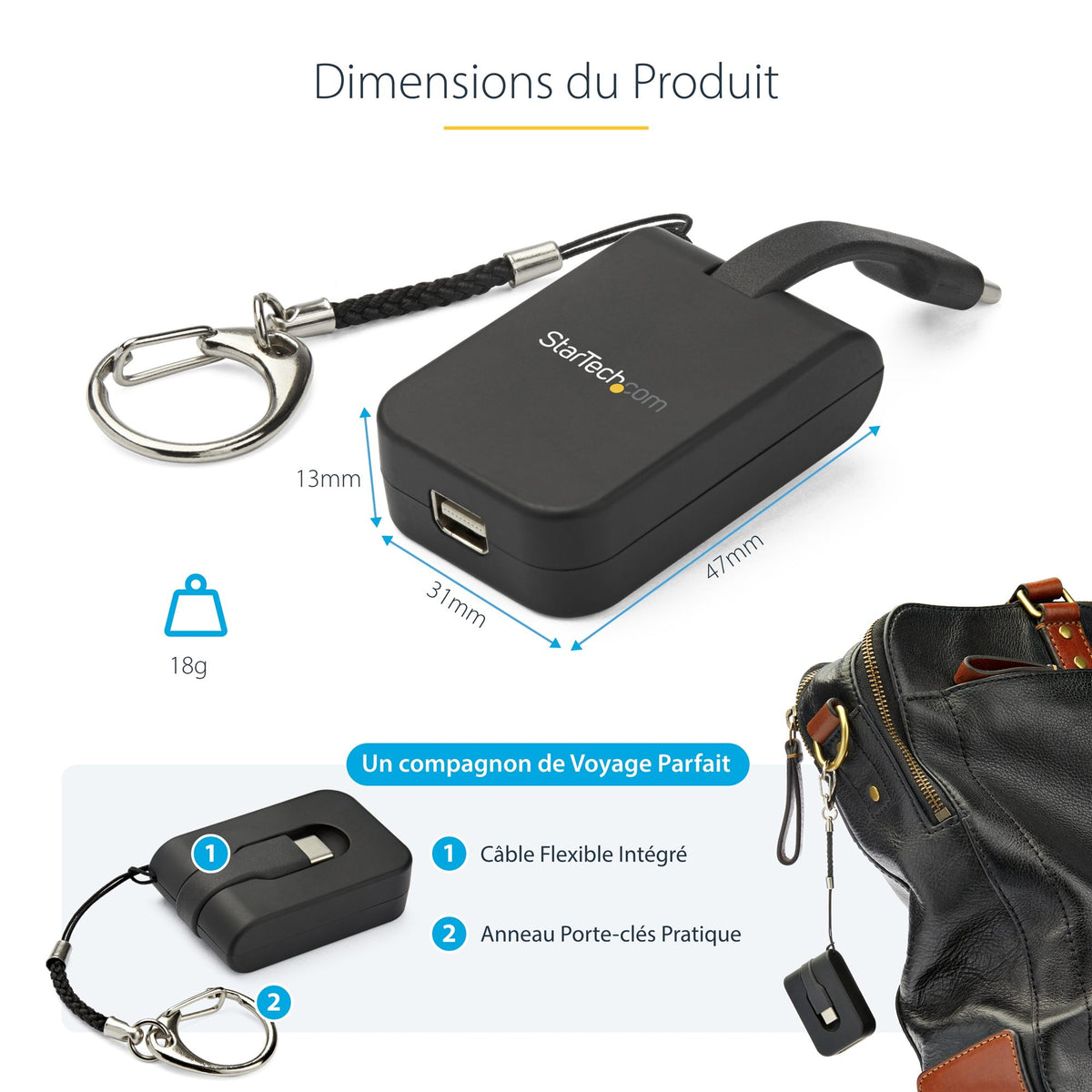 Keychain Adapter - USB C to mDP - 4K 60