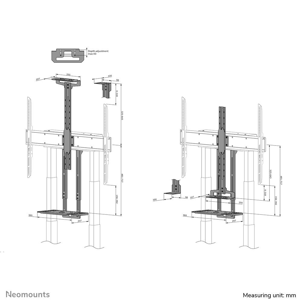 NEOMOUNTS AV1-875BL Support vidéobar et kit multimédia - universel