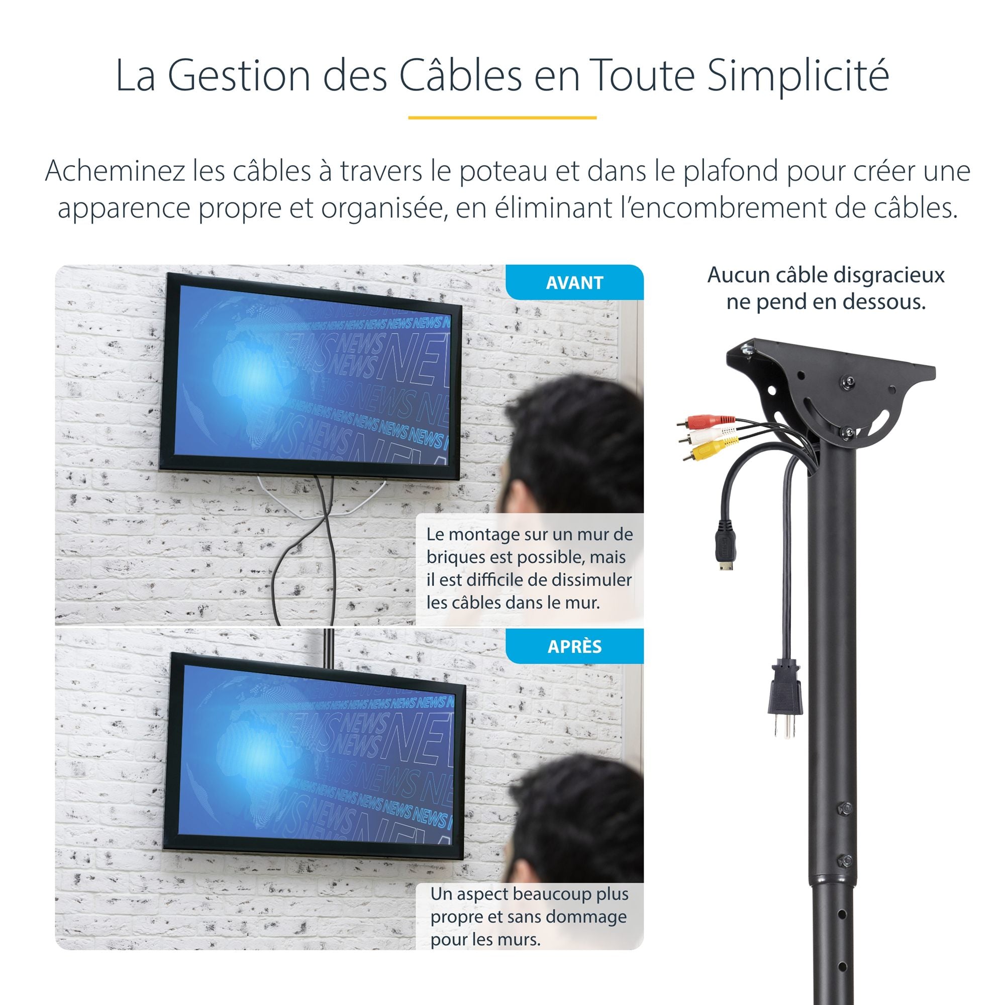 TV Mount Ceiling Long Pole 32"-70" TV