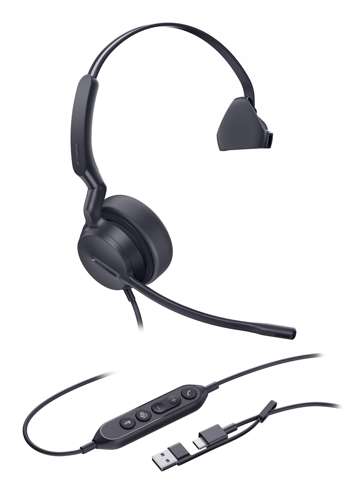 Yealink UH42 Mono Teams USB-C/A Avec fil Arceau Appels/Musique USB Type-C / USB Type-A Noir