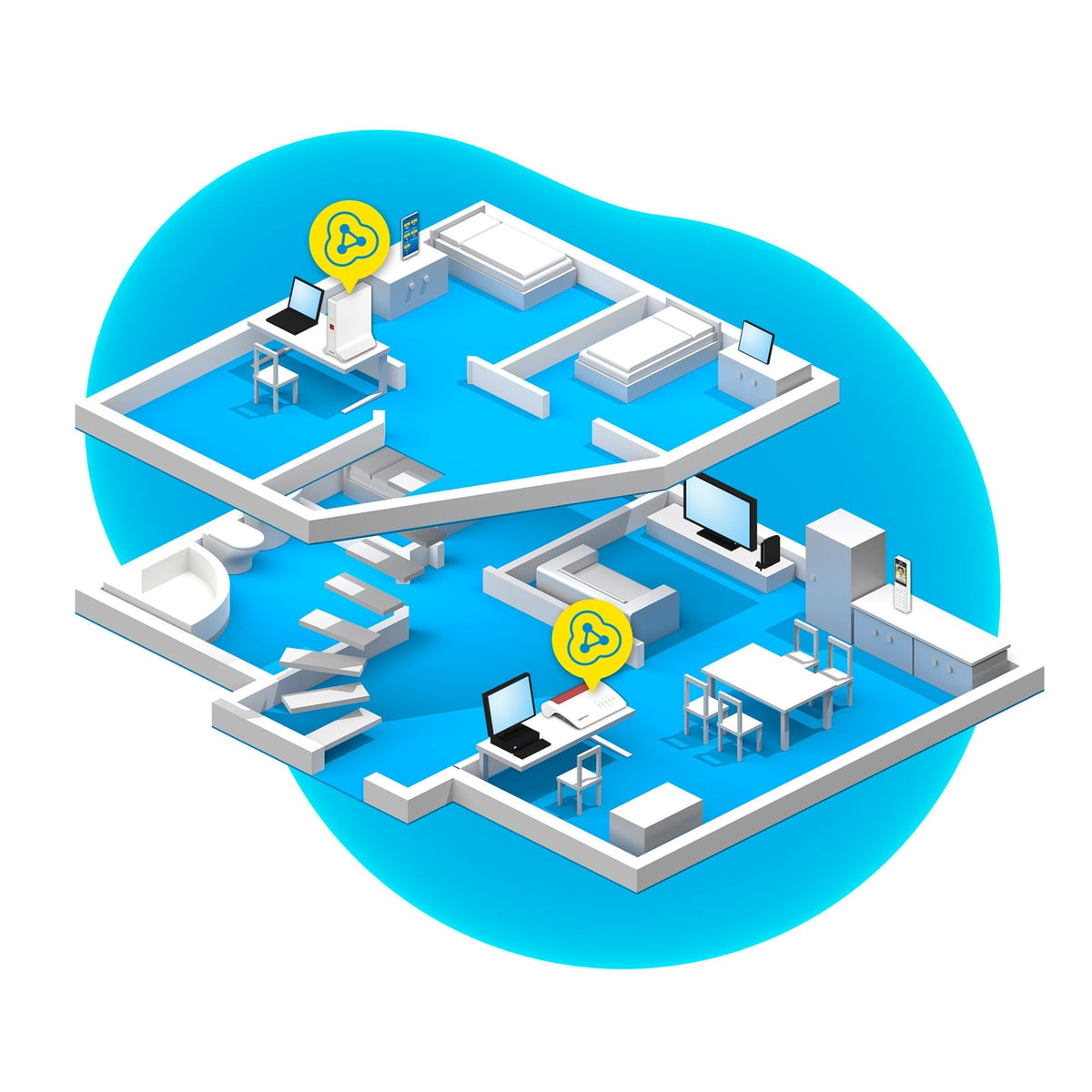 FRITZ!Repeater 3000 AX Répéteur réseau 2400 Mbit/s Blanc