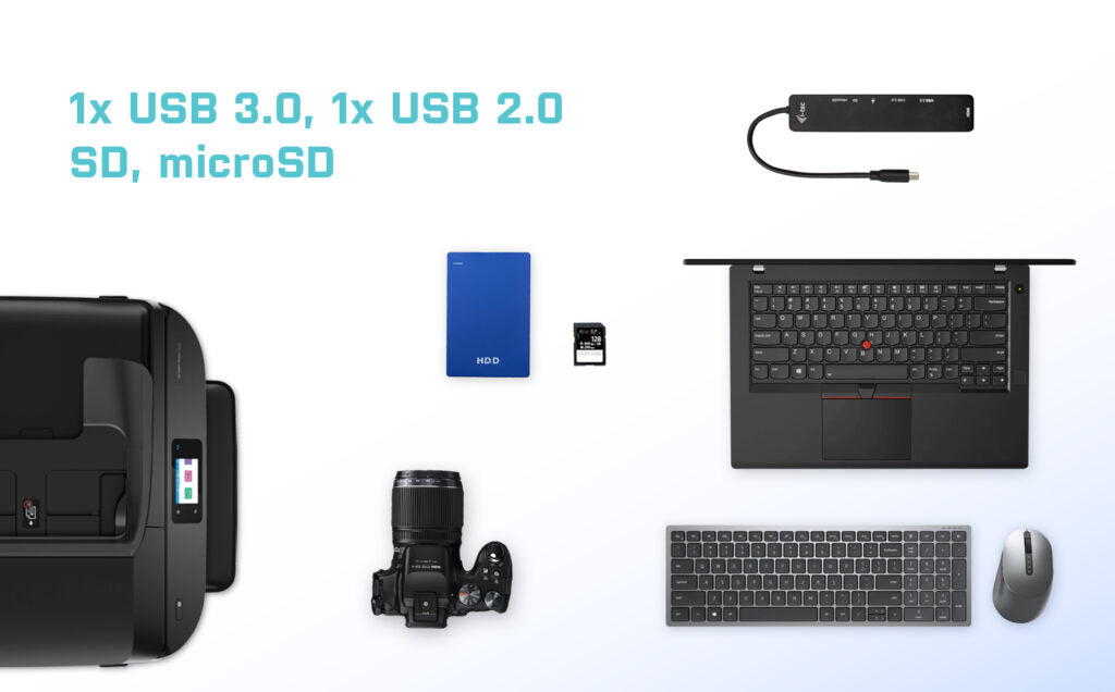 I-TEC USB-C Travel Easy Dock HDMI4K USB-C USB3.0 USB2.0 SD+microSD Card reader Power Delivery 60W 20cm USB-C Cable Sans Alimentation