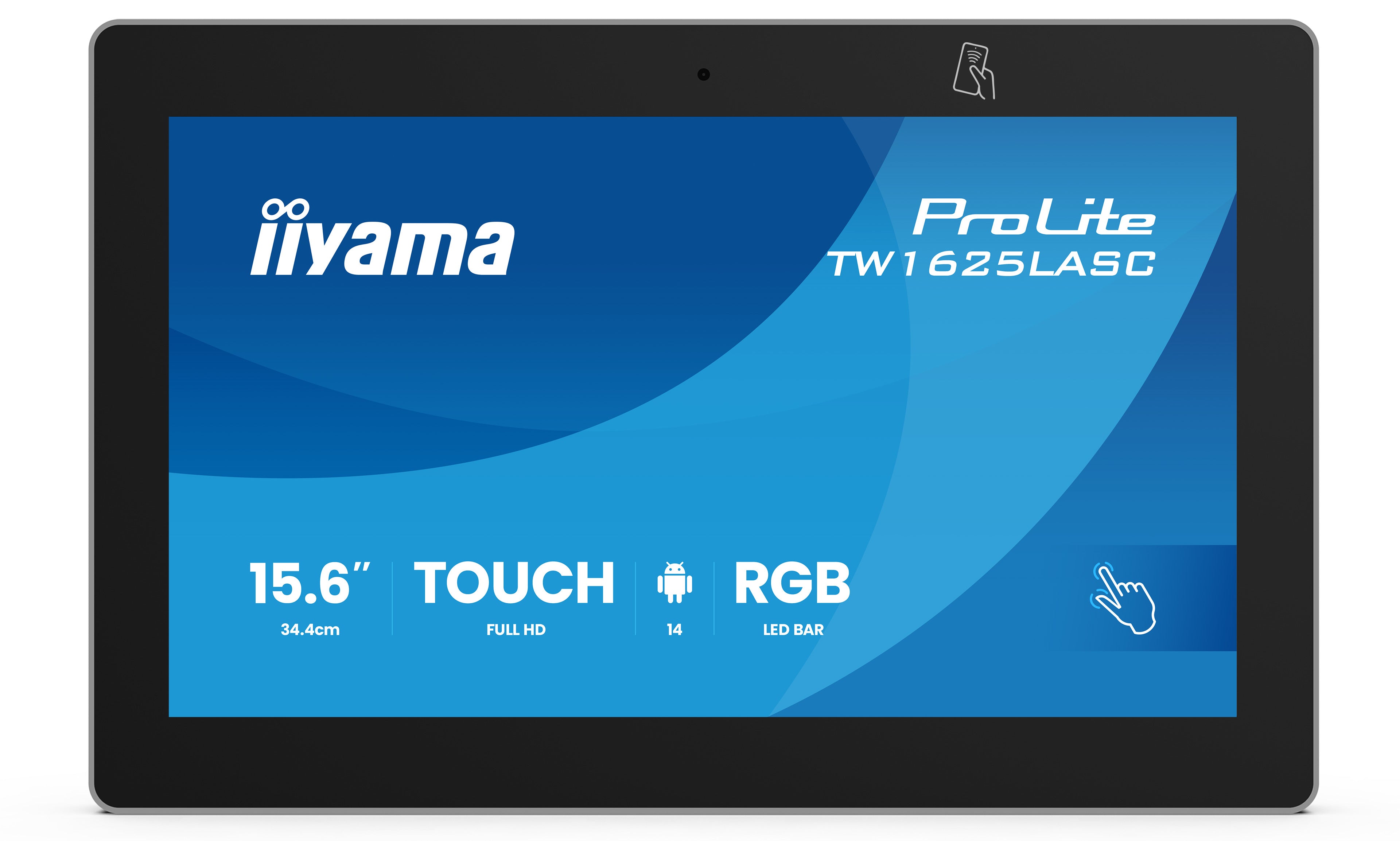 "iiyama TW1625LASC-B3PNR 15,6"" RGB LED-Lightbar Panel-PC avec Android 14+GMS SOC Octa-core RK3576 4 Go de mémoire 32 Go"