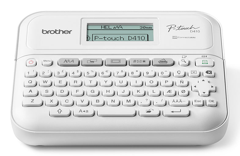 Brother PT-D410 imprimante pour étiquettes Transfert thermique 180 x 180 DPI 20 mm/sec Avec fil TZe QWERTY