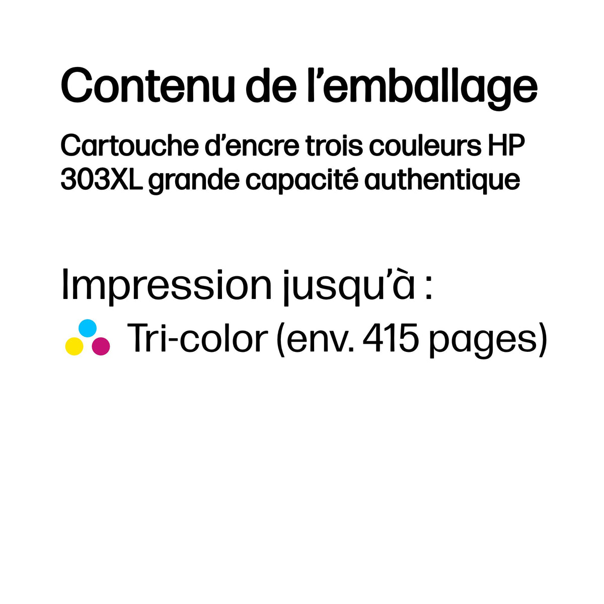 HP 303XL High Yield Tri-color Ink Cartridge