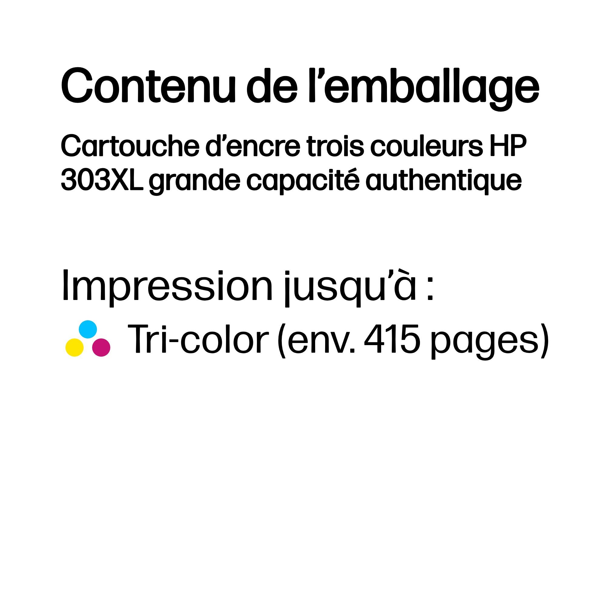 HP 303XL High Yield Tri-color Ink Cartridge WCF (P)