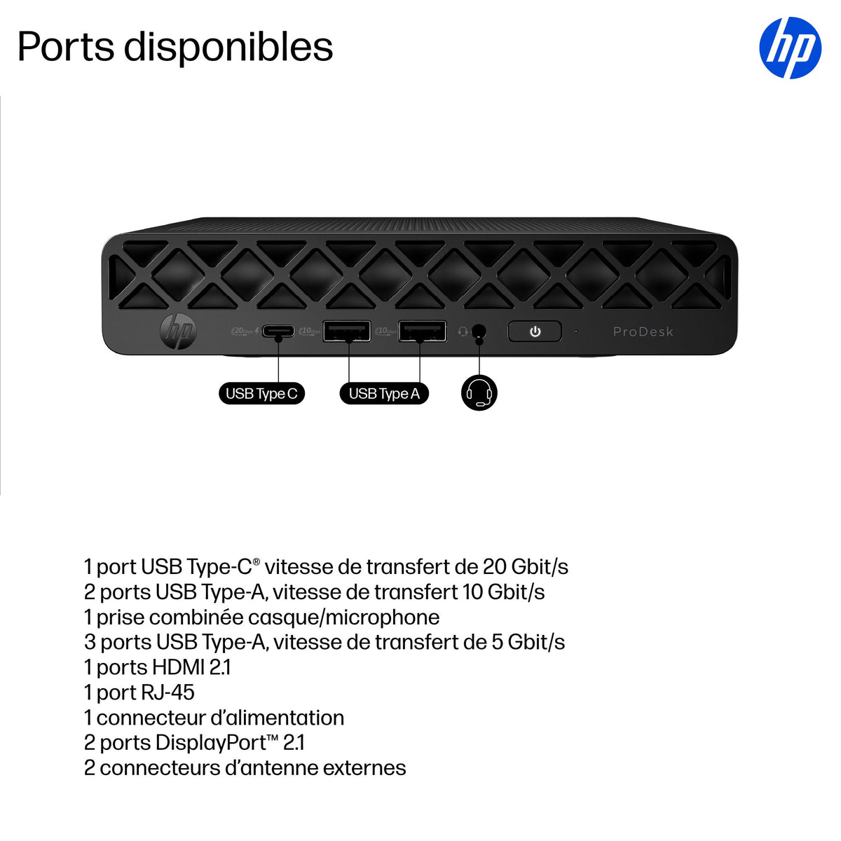 HP Pro Mini 400 G1i Intel Core Ultra 5 225T 8Go 256Go SSD UMA W11P 3/3/3 Smartbuy