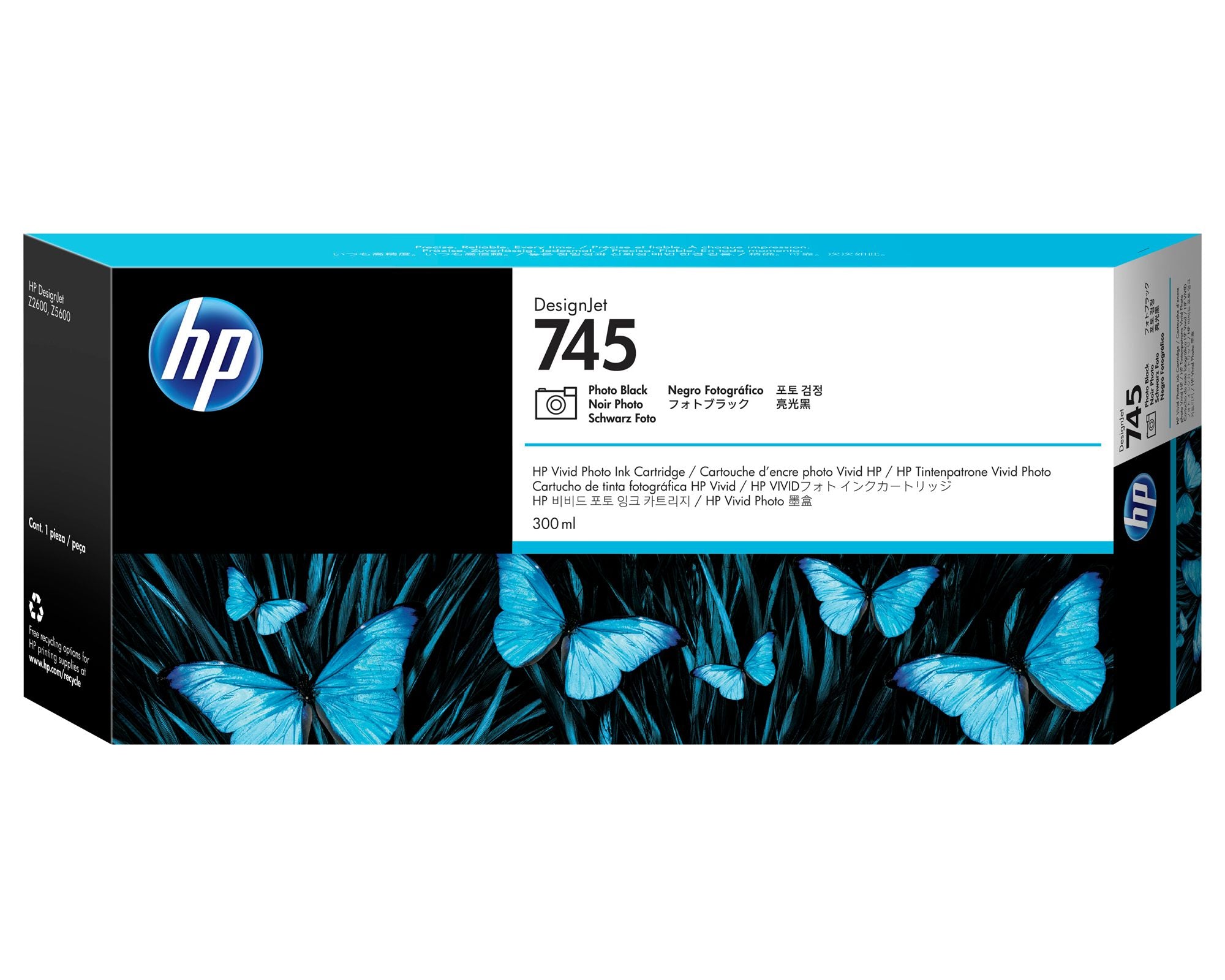 HP 745 original Ink cartridge F9K04A Photo Black 300 ml