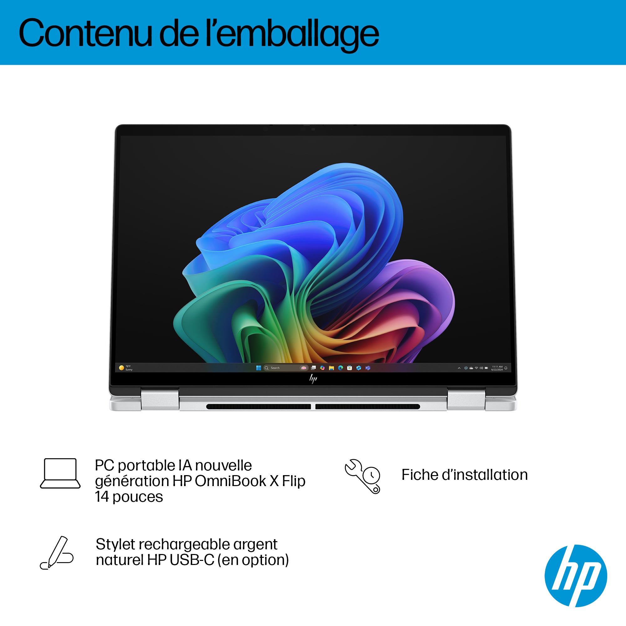 Portable HP OmniBook X Flip 14-fm0003nf Ultra 5-226V 16GBDDR5X 1TB Intel Arc 130