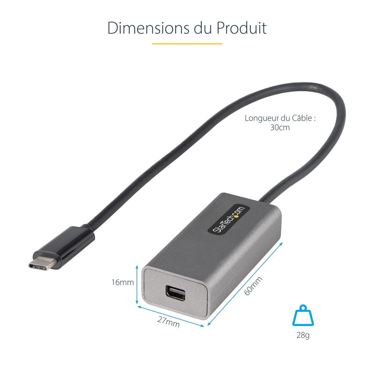 USB C to Mini DisplayPort Adapter 4K60Hz